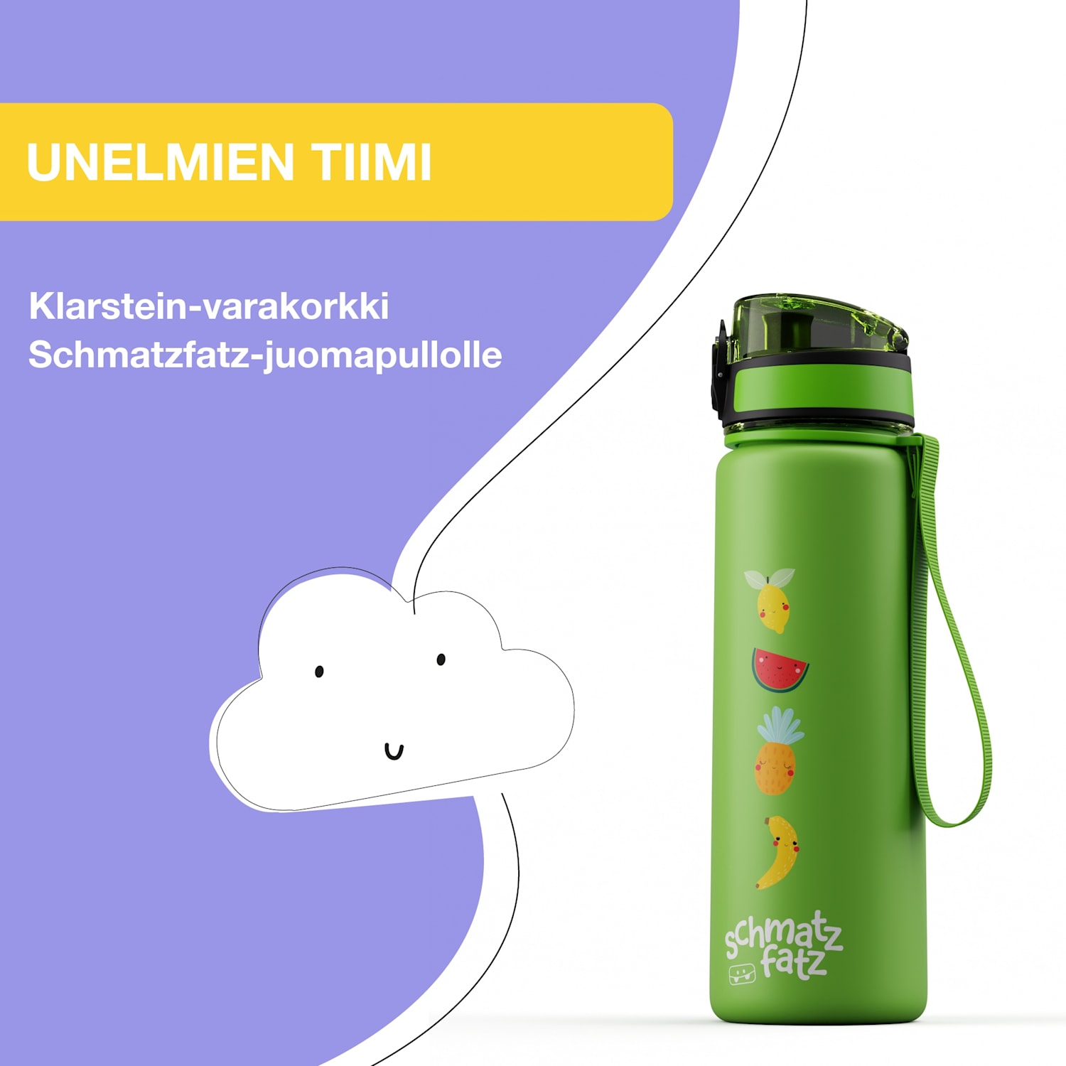schmatzfatz varaosakansi | painonappi | silikonipilli | 500 ml pullolle Green Fruit