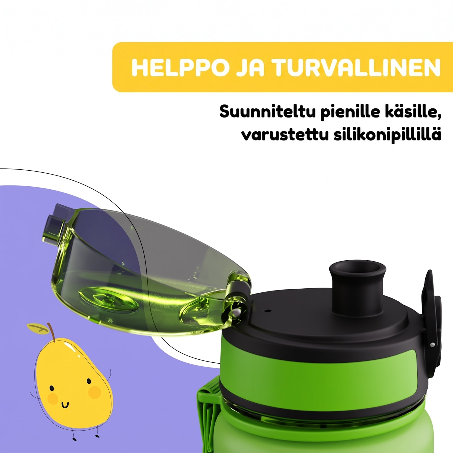 schmatzfatz varaosakansi | painonappi | silikonipilli | 500 ml pullolle Green Fruit