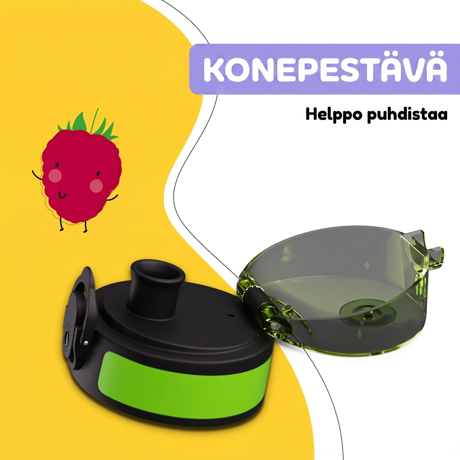 schmatzfatz varaosakansi | painonappi | silikonipilli | 500 ml pullolle Green Fruit