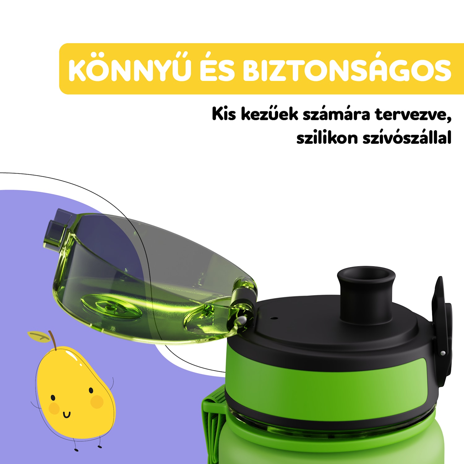 Schmatzfatz pótfedél gombbal 500 ml-es palackhoz Green Fruit