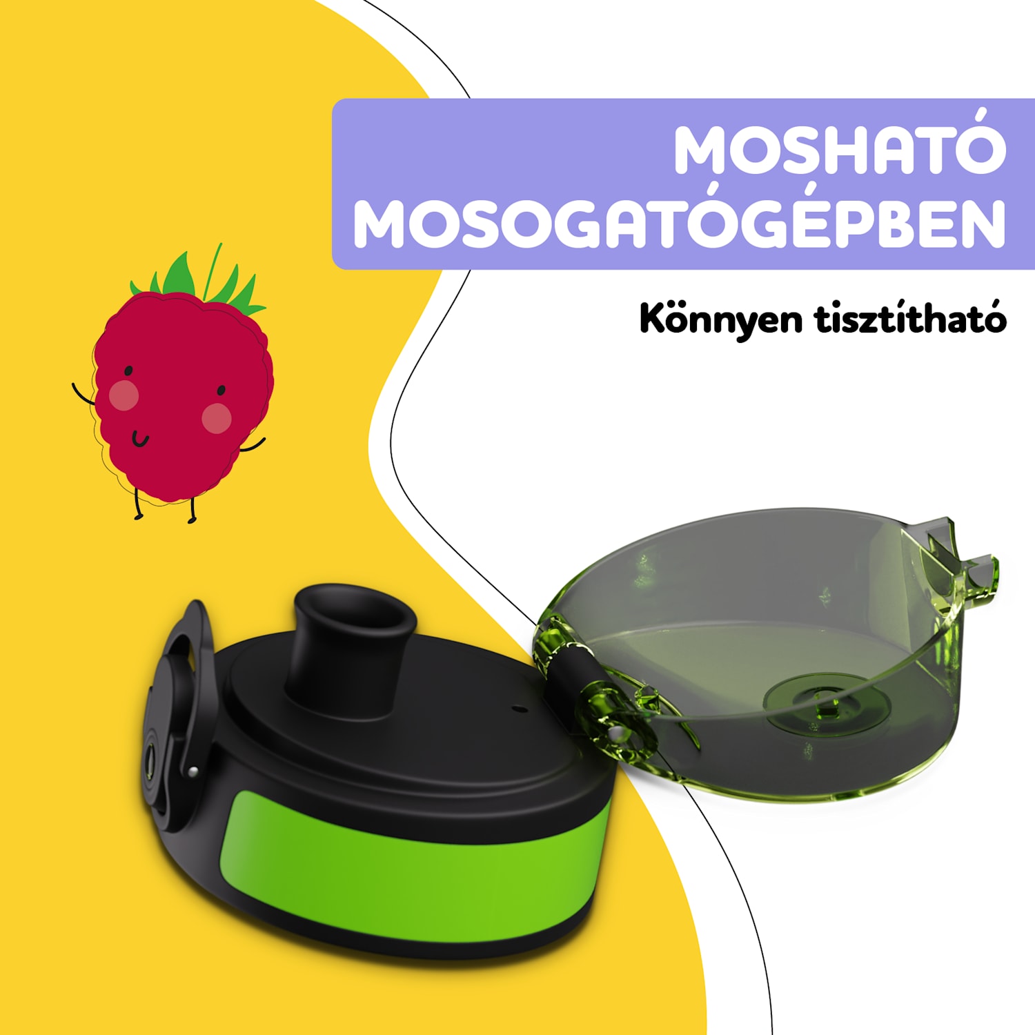 Schmatzfatz pótfedél gombbal 500 ml-es palackhoz Green Fruit