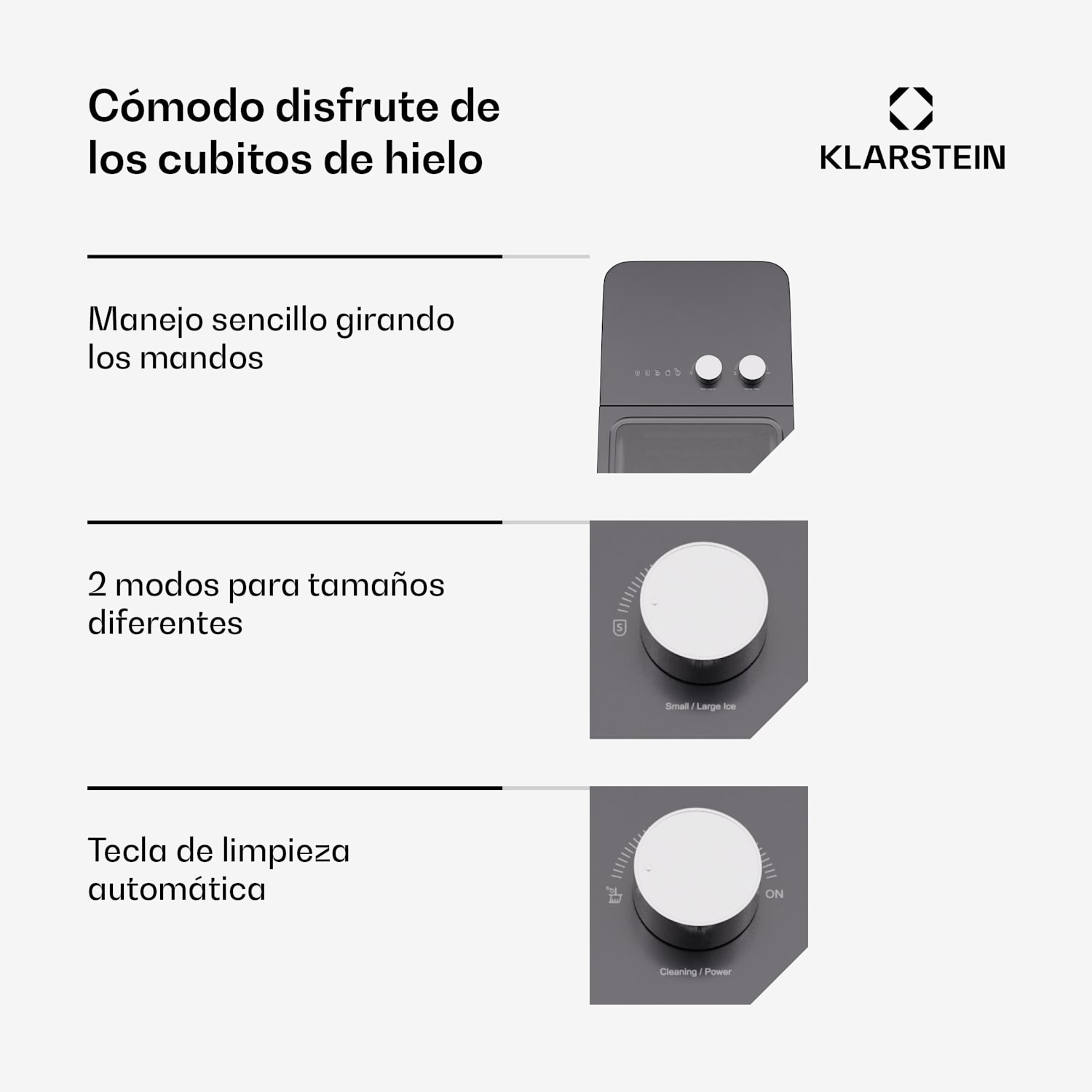 Máquina de hielo IceCraft | 2 modos | 1,3 litros de agua fría | limpieza automática | 12kg/24h 