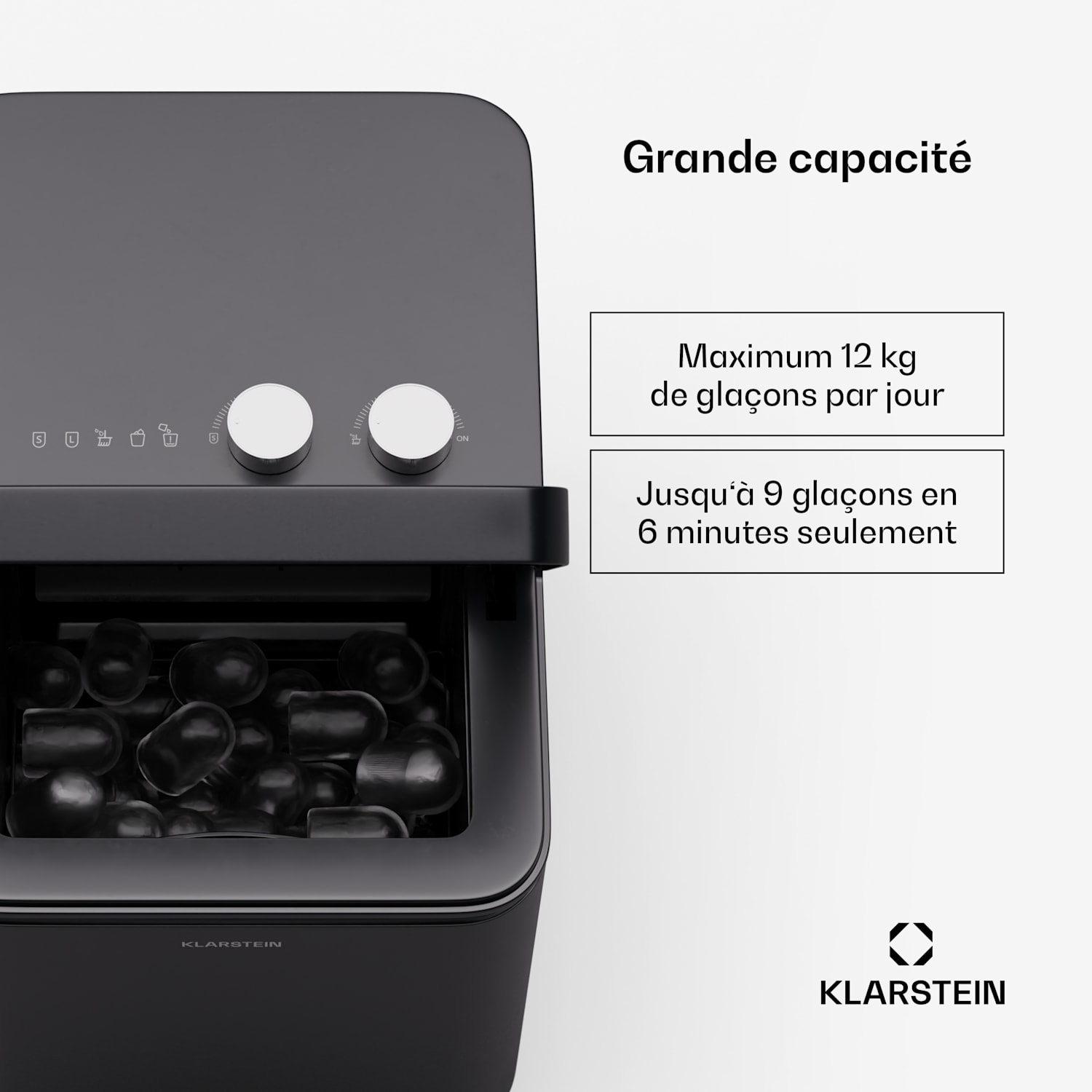 IceCraft machine à glaçons | 2 modes | 1,3 litres d'eau froide | nettoyage automatique | 12 kg/24 h Noir