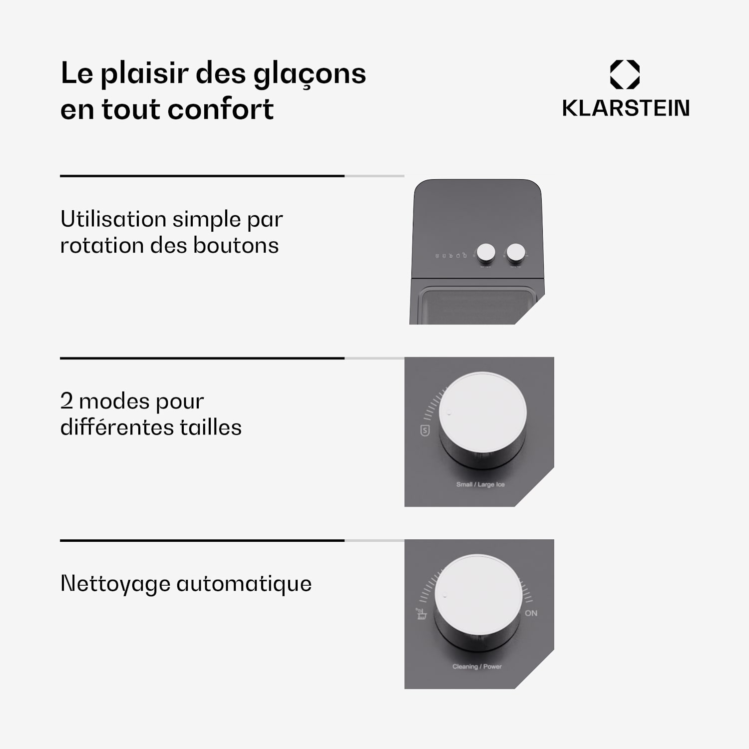 IceCraft machine à glaçons | 2 modes | 1,3 litres d'eau froide | nettoyage automatique | 12 kg/24 h Noir