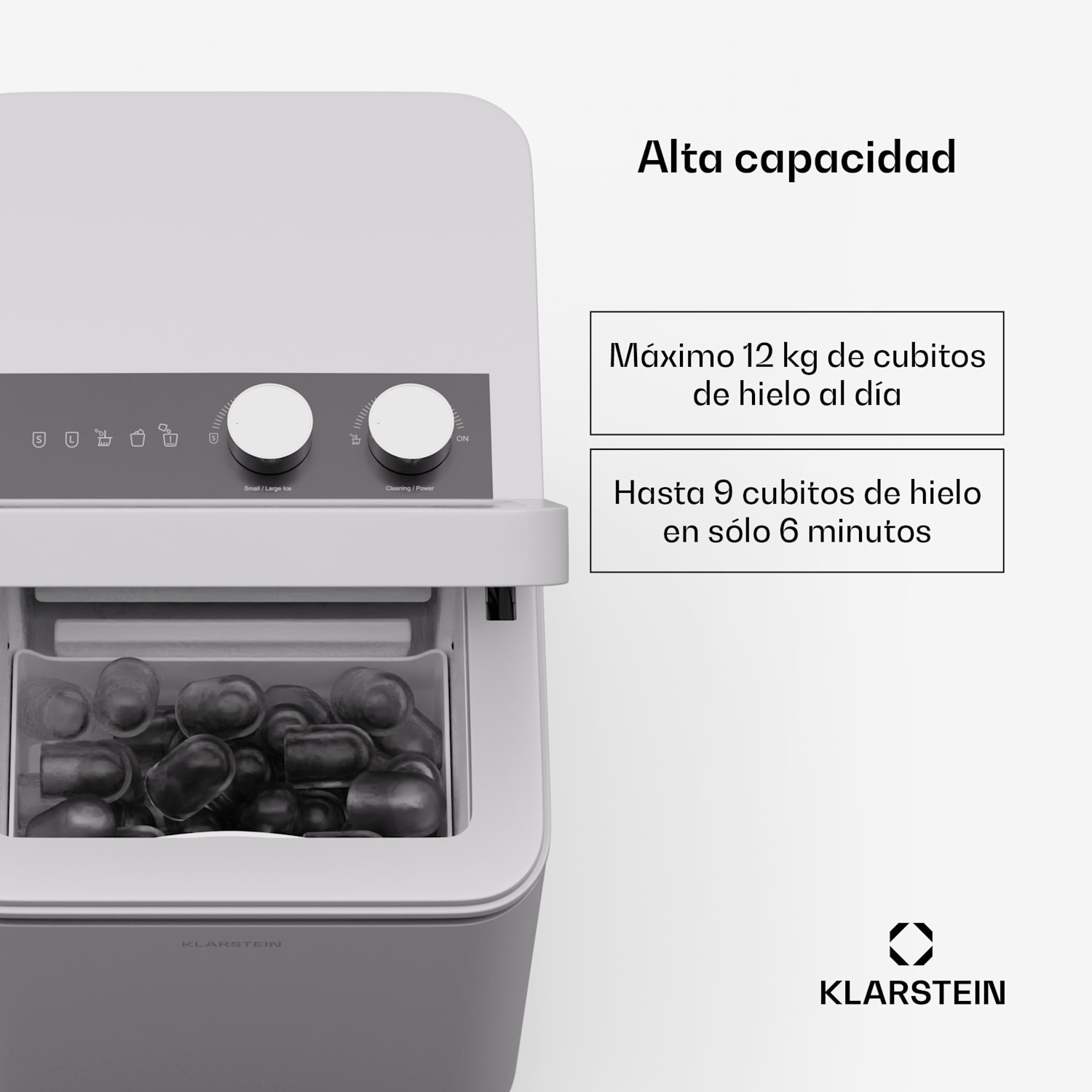Máquina de hielo IceCraft | 2 modos | 1,3 litros de agua fría | limpieza automática | 12kg/24h Blanco