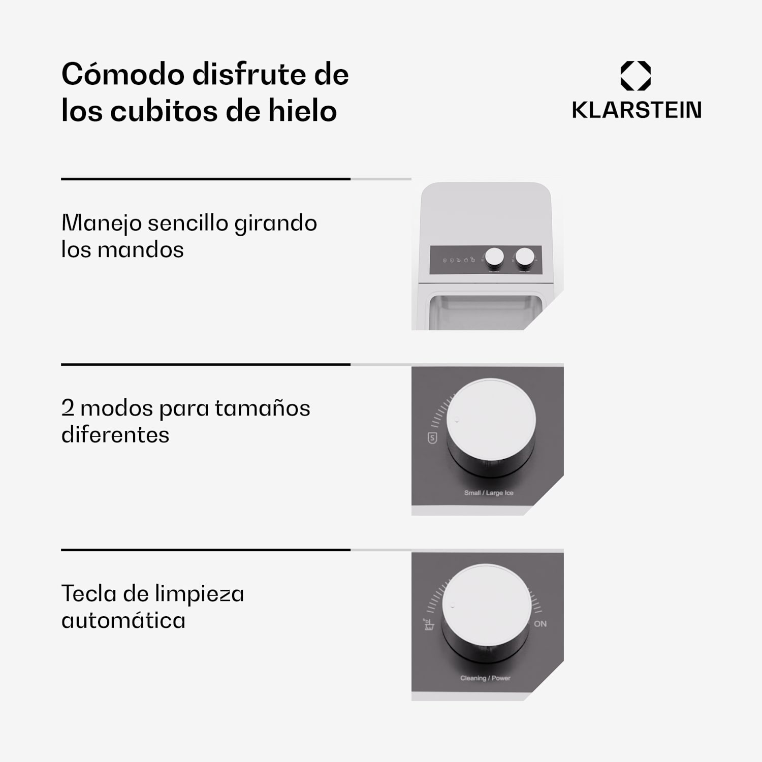 Máquina de hielo IceCraft | 2 modos | 1,3 litros de agua fría | limpieza automática | 12kg/24h Blanco