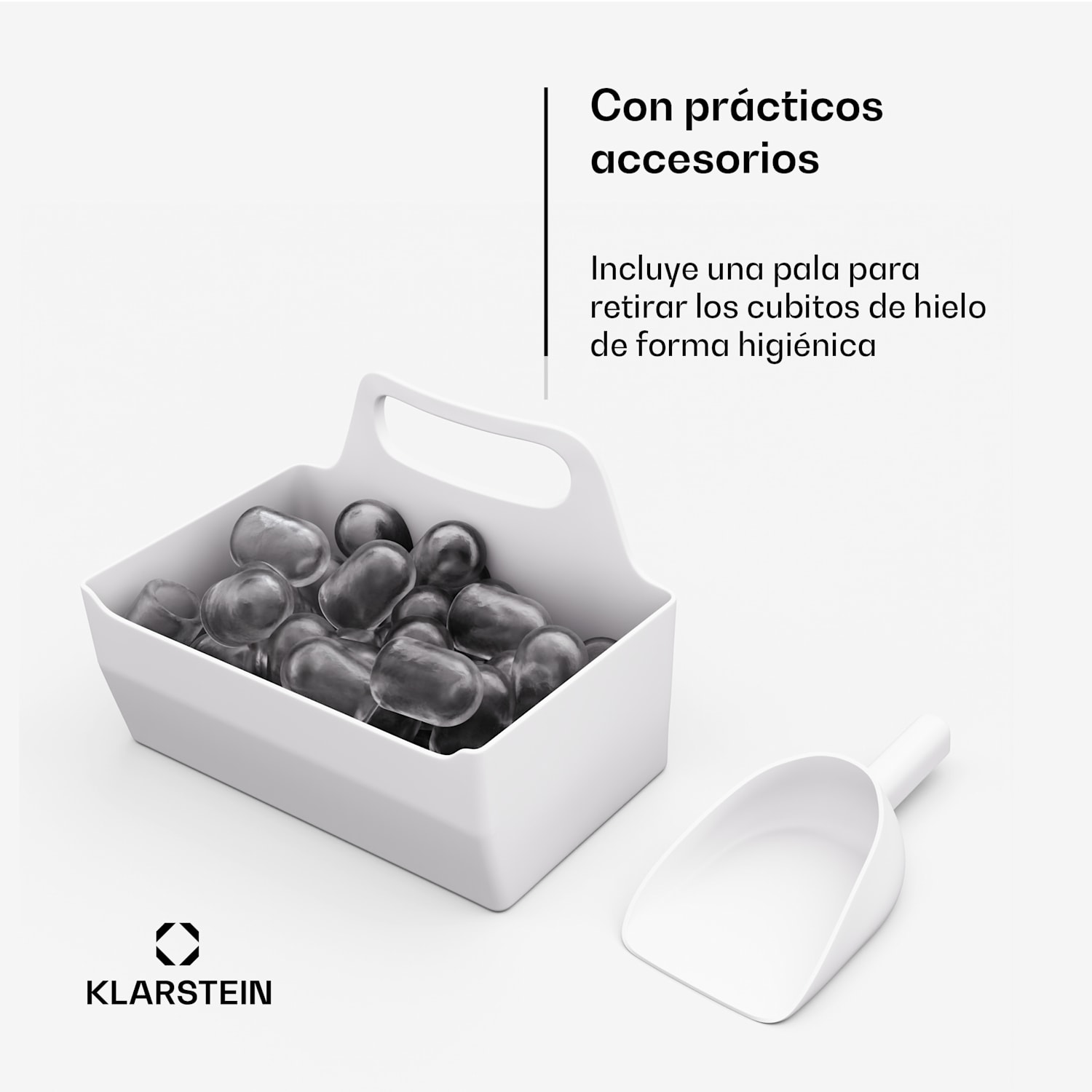 Máquina de hielo IceCraft | 2 modos | 1,3 litros de agua fría | limpieza automática | 12kg/24h Blanco