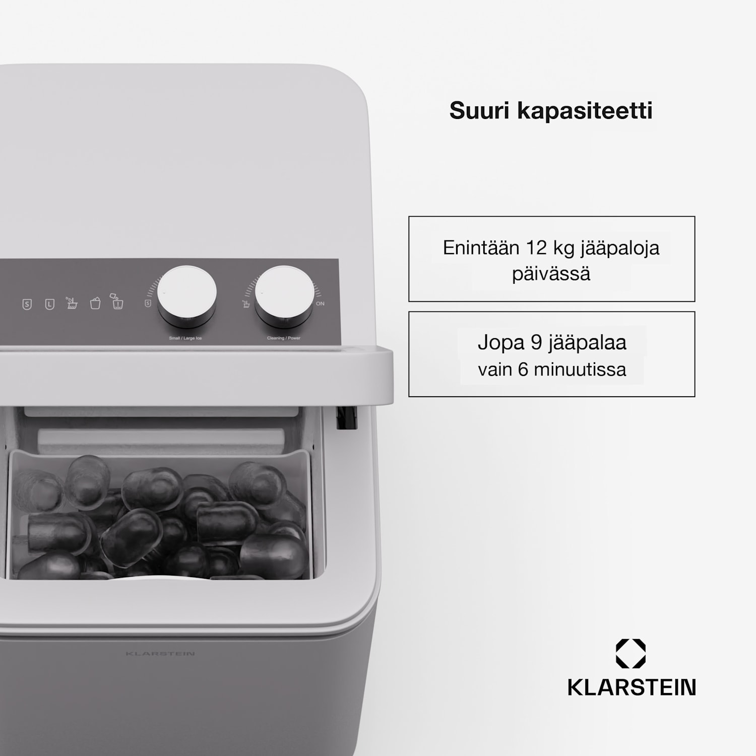 IceCraft Jäätelökone | 2 tilaa | 1,3 l kylmävesi | automaattinen puhdistus | 12 kg/24h Valkoinen