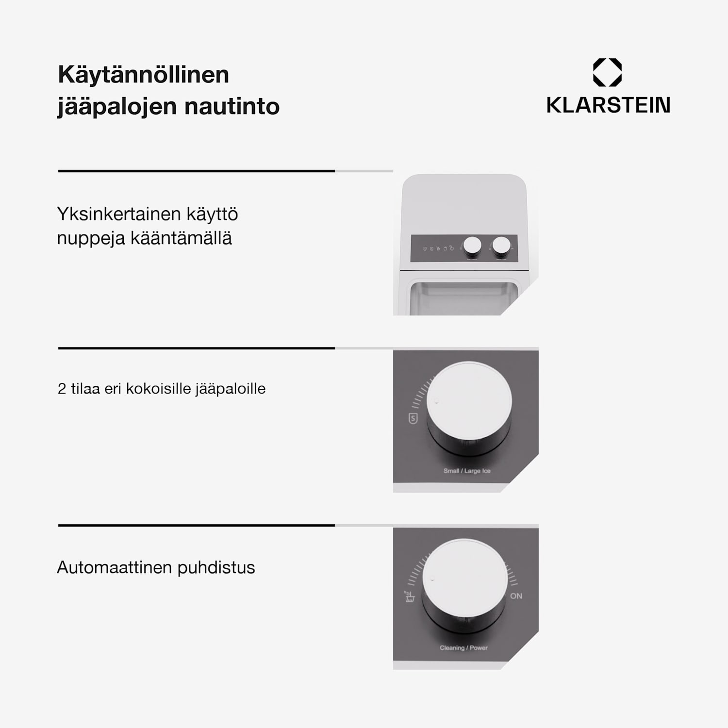 IceCraft Jäätelökone | 2 tilaa | 1,3 l kylmävesi | automaattinen puhdistus | 12 kg/24h Valkoinen
