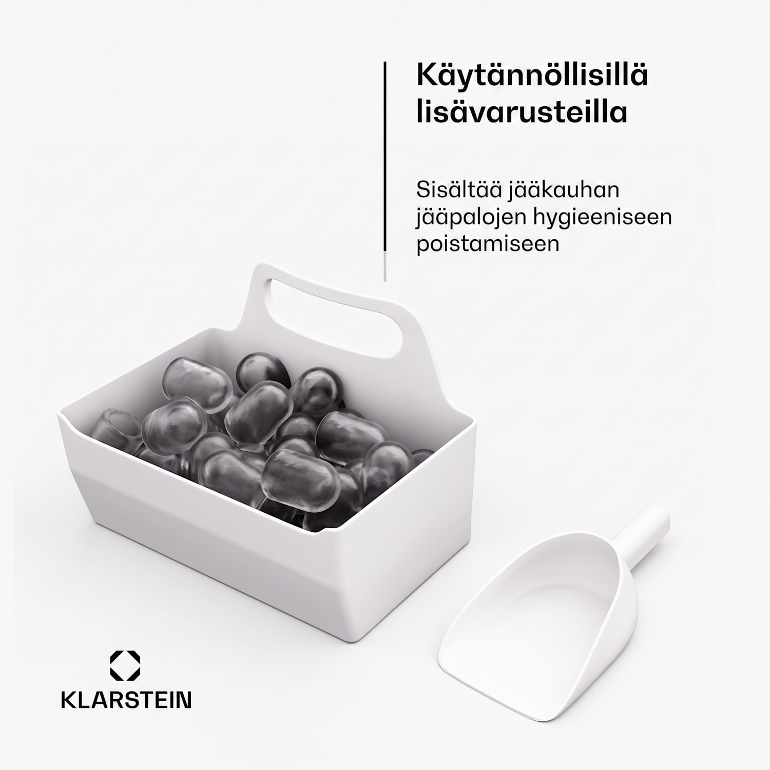 IceCraft Jäätelökone | 2 tilaa | 1,3 l kylmävesi | automaattinen puhdistus | 12 kg/24h Valkoinen