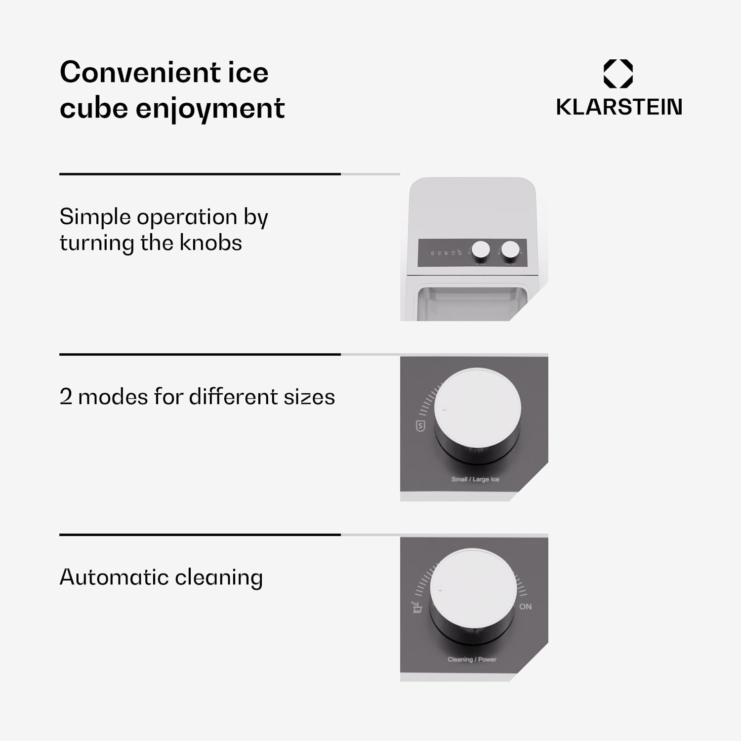 IceCraft ijsblokjesmachine | 2 modi | 1,3 liter koud water | automatisch reinigen | 12 kg/ 24 u Wit