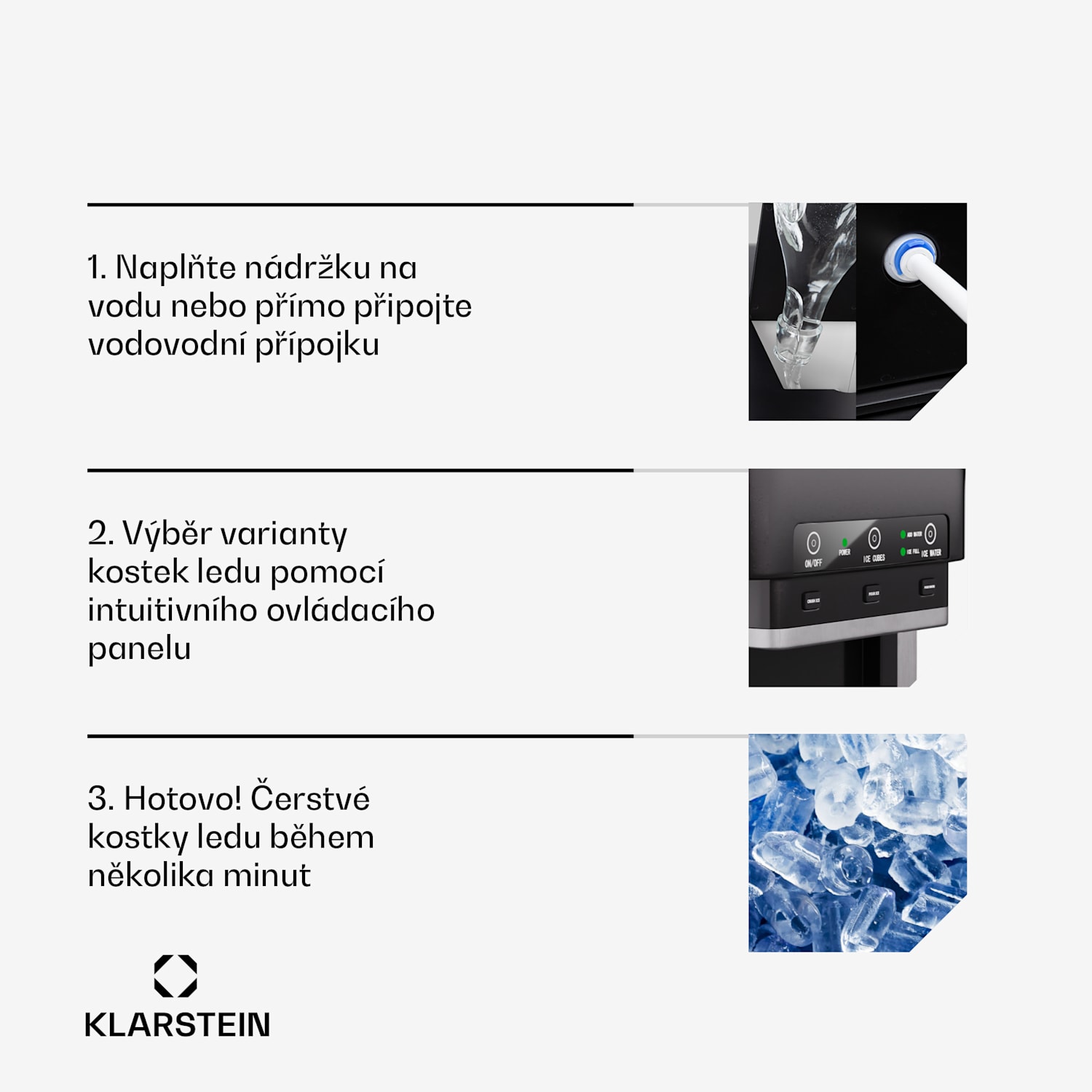 Výrobník ledu ArcticBlend 3v1, 20 kg/24h, Bullet Ice, Drcený led, Dávkovač vody Mechanicky
