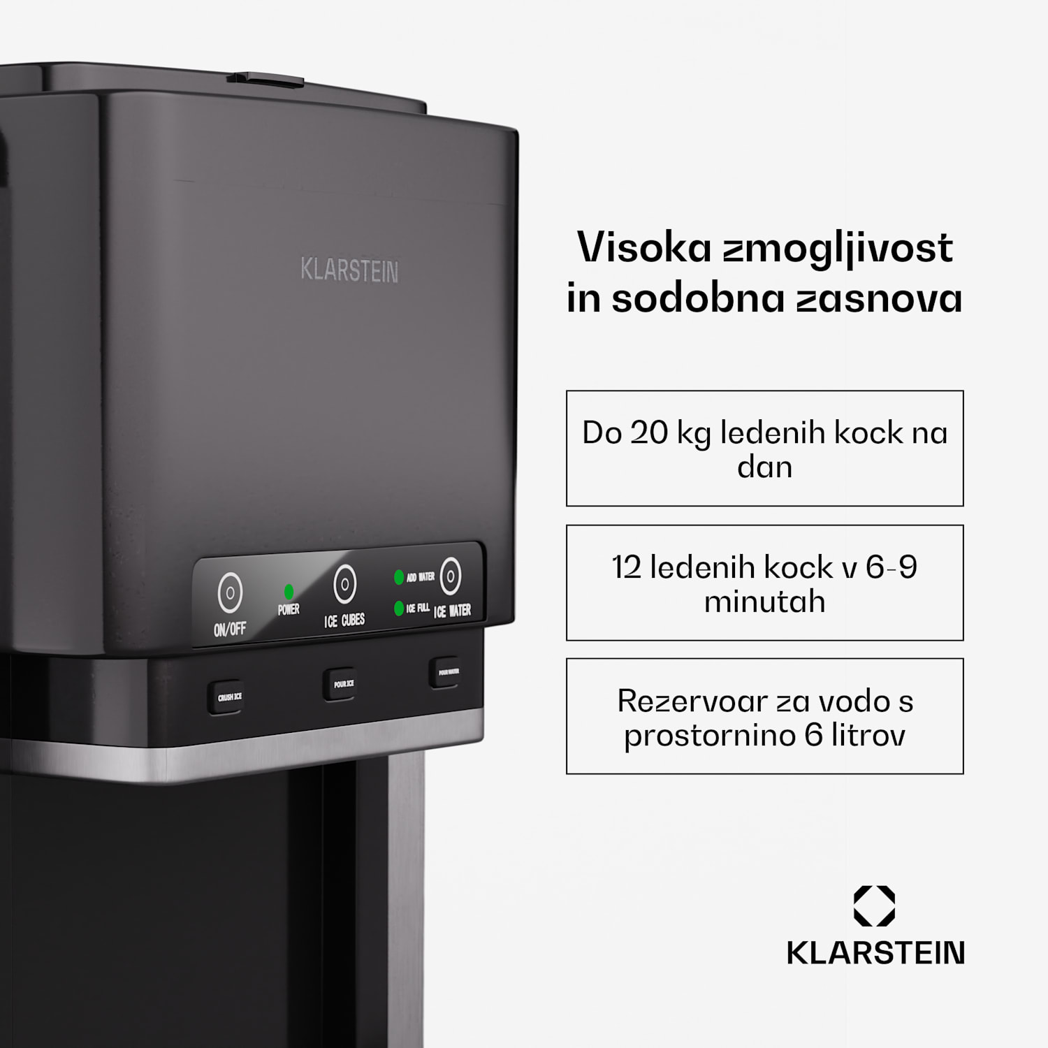 ArcticBlend 3v1 ledomat, 20 kg/24h, Bullet Ice, Zdrobljen led, Razpršilnik vode 