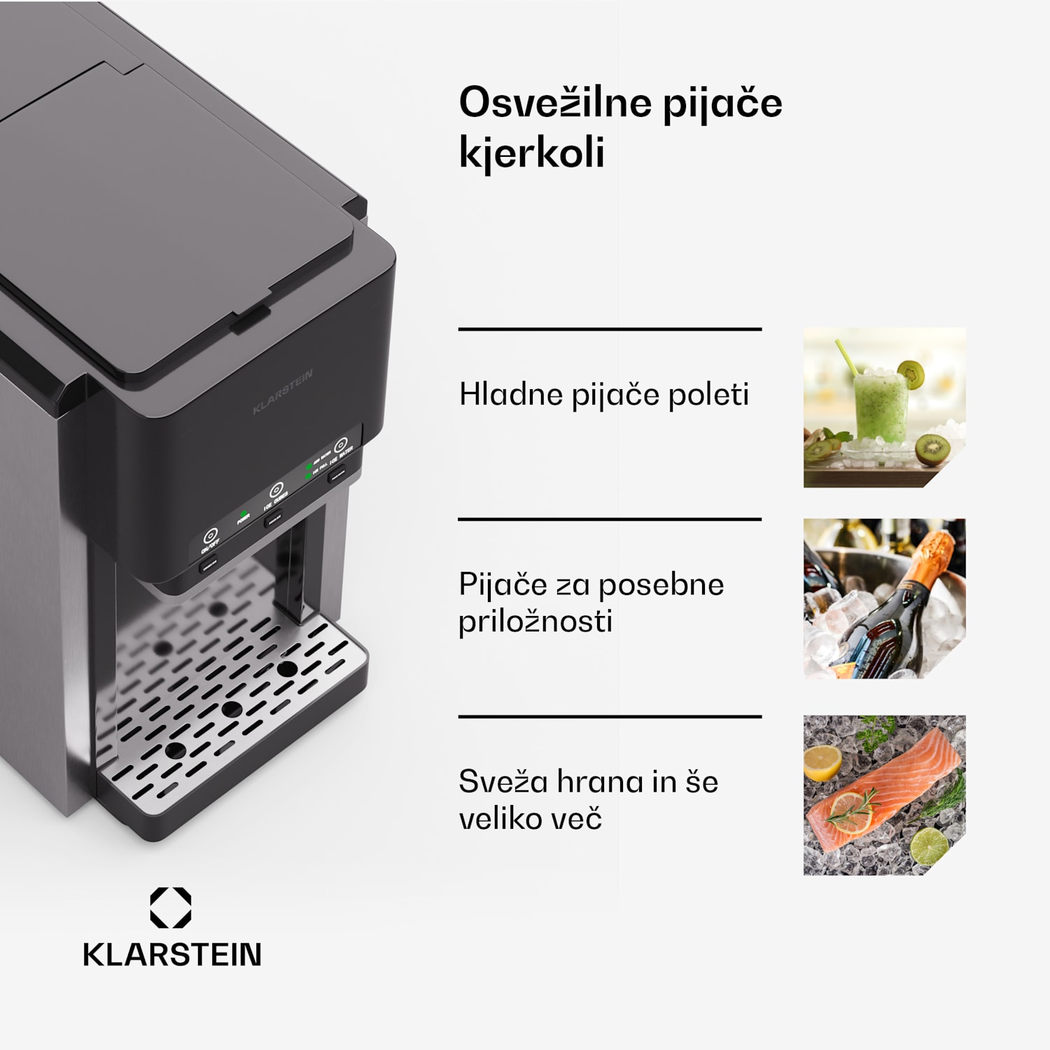 ArcticBlend 3v1 ledomat, 20 kg/24h, Bullet Ice, Zdrobljen led, Razpršilnik vode 