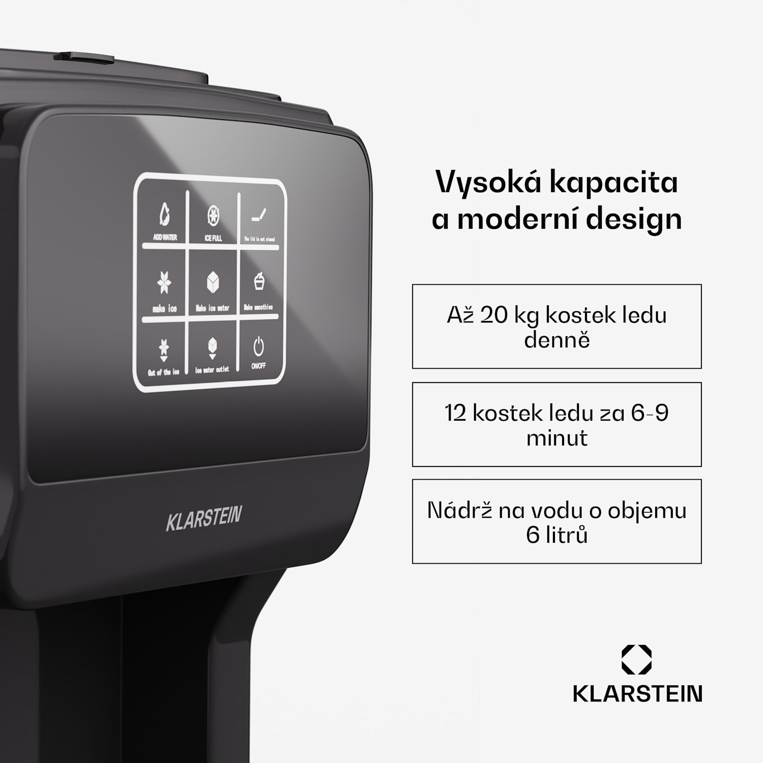 Výrobník ledu ArcticBlend 3v1, 20 kg/24h, Bullet Ice, Drcený led, Dávkovač vody digitálně