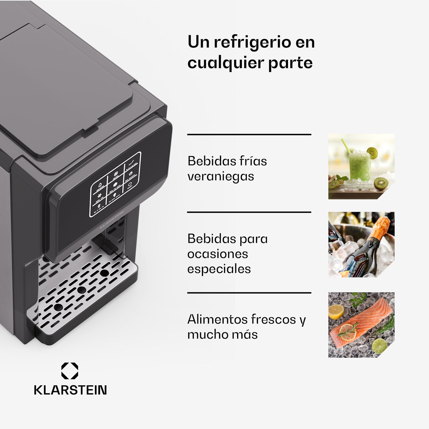 ArcticBlend 3in1 Máquina de hielo | 20 kg/24h | Hielo en bala | Hielo picado | Dispensador de agua Digital