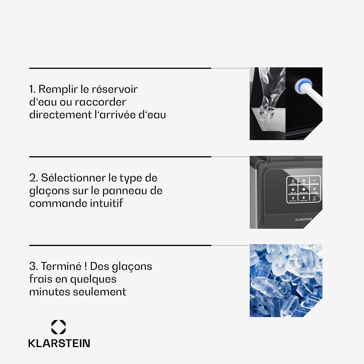 ArcticBlend 3 en 1 machine à glaçons | 20 kg/24 h | glaçons boule | glace pilée | Distributeur d'eau Numérique