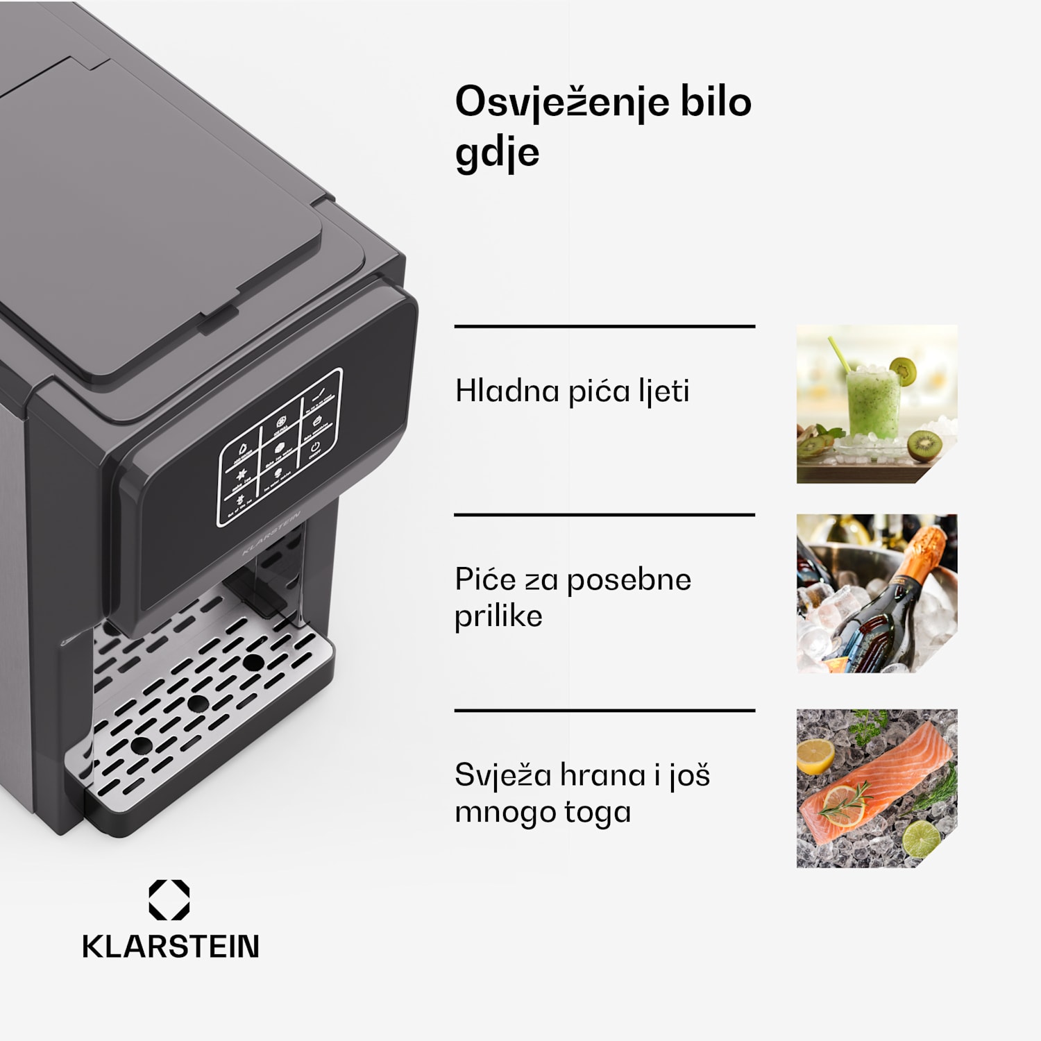 ArcticBlend 3u1 ledomat, 20 kg/24h, Bullet Ice, Zdrobljeni led, Dozator vode digitalni