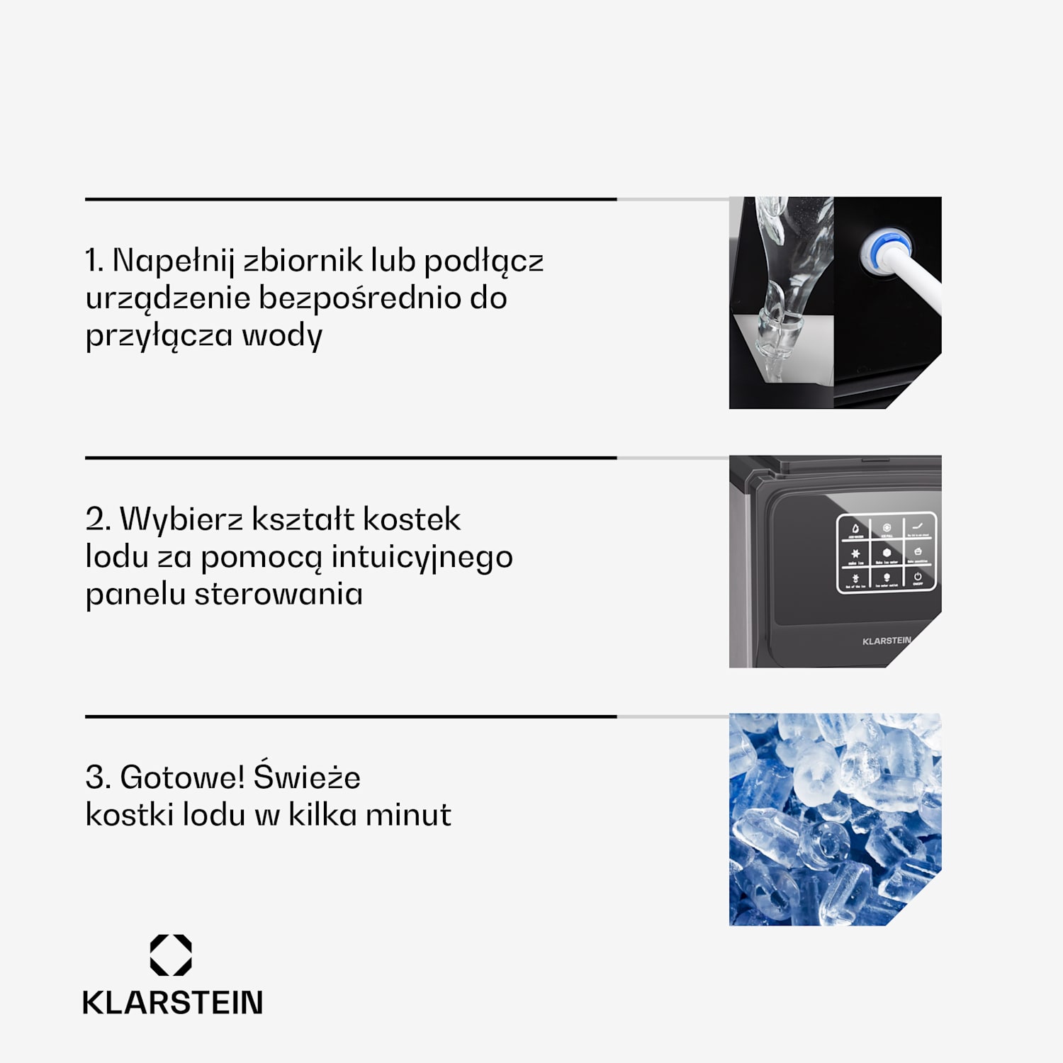 ArcticBlend 3w1 kostkarka do lodu, 20 kg/24h, Bullet Ice, Kruszony lód, Dozownik wody cyfrowe