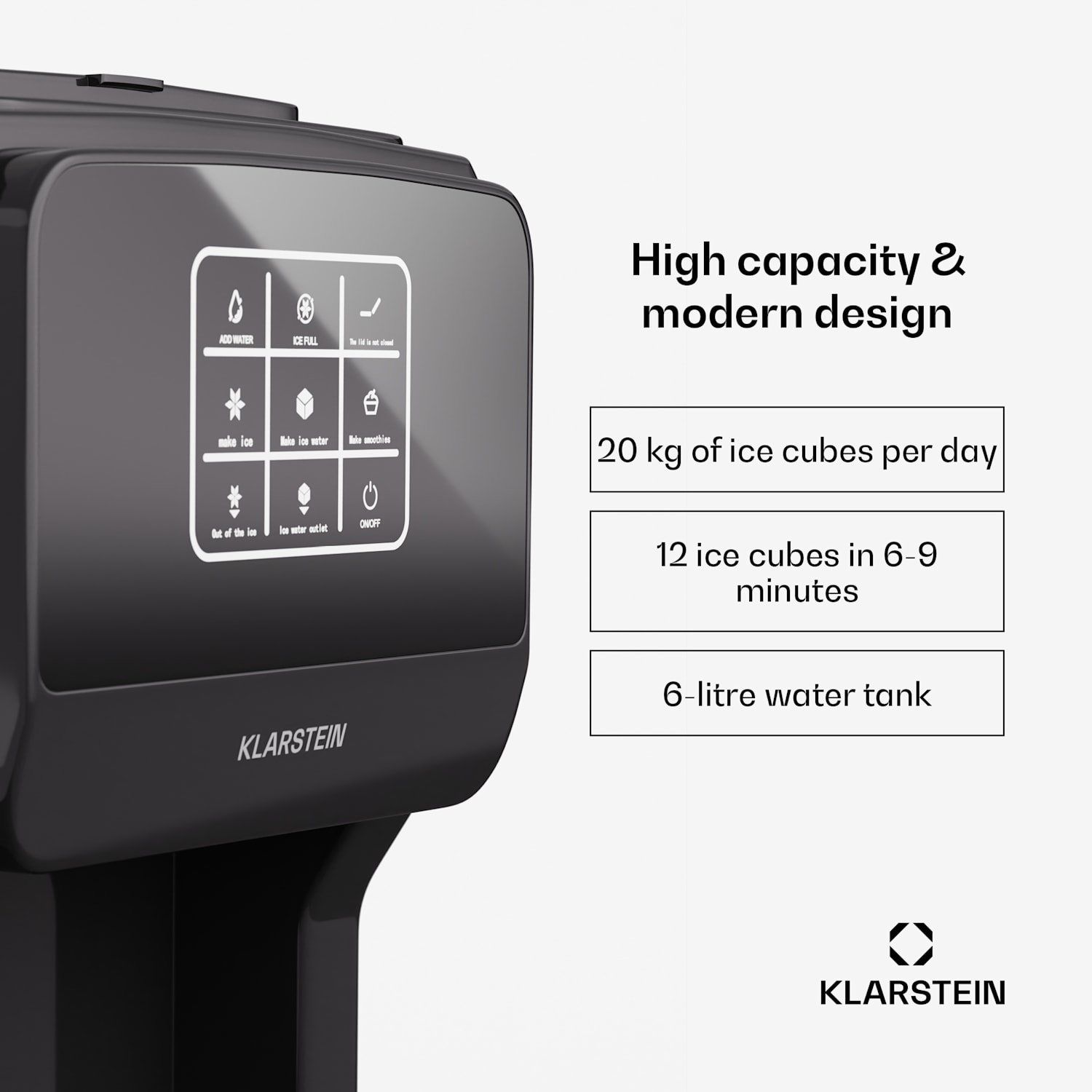 ArcticBlend 3in1 -jääpalakone | 20 kg/24h | jääpalat | jäämurska | vesiautomaatti Digitaalinen
