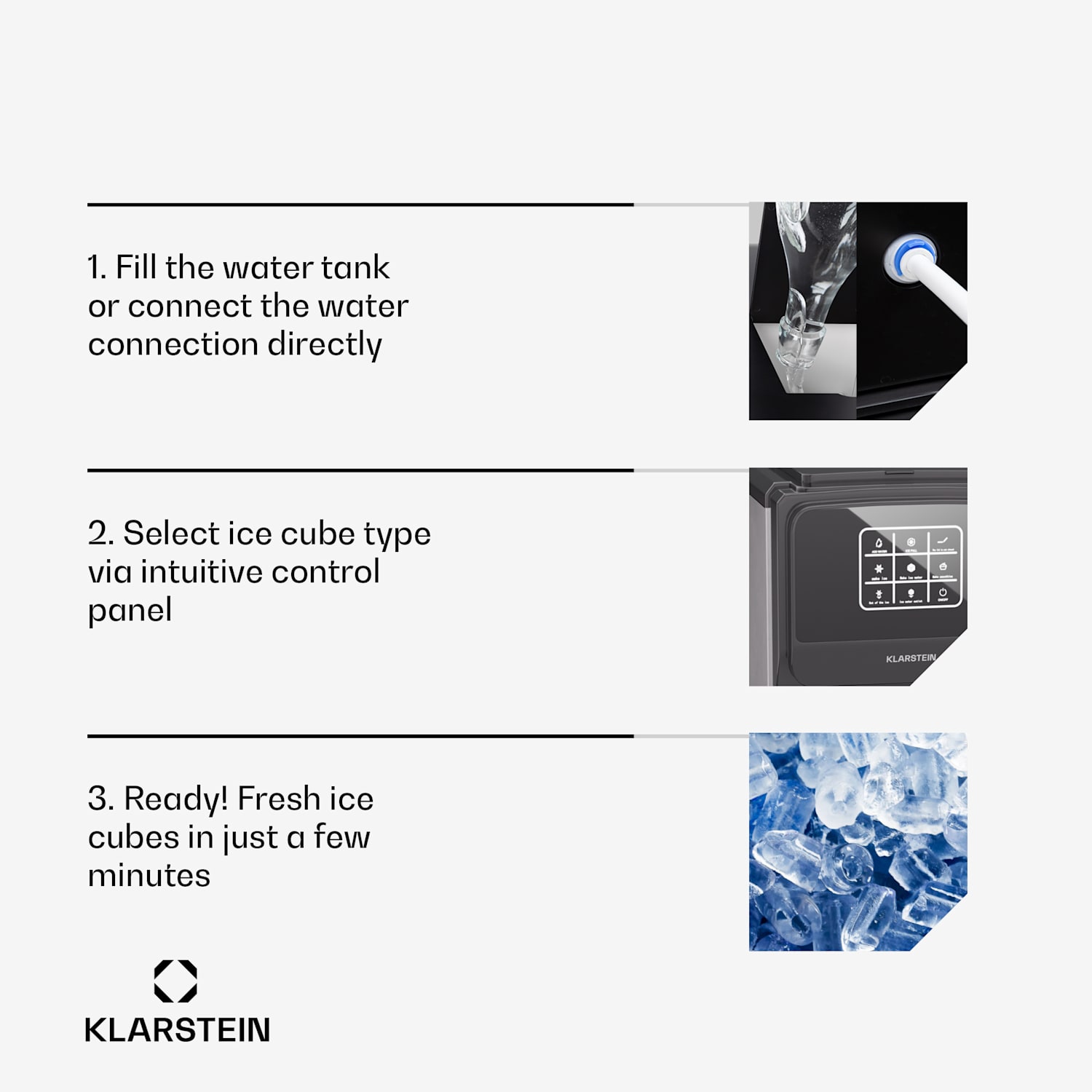 ArcticBlend 3in1 -jääpalakone | 20 kg/24h | jääpalat | jäämurska | vesiautomaatti Digitaalinen