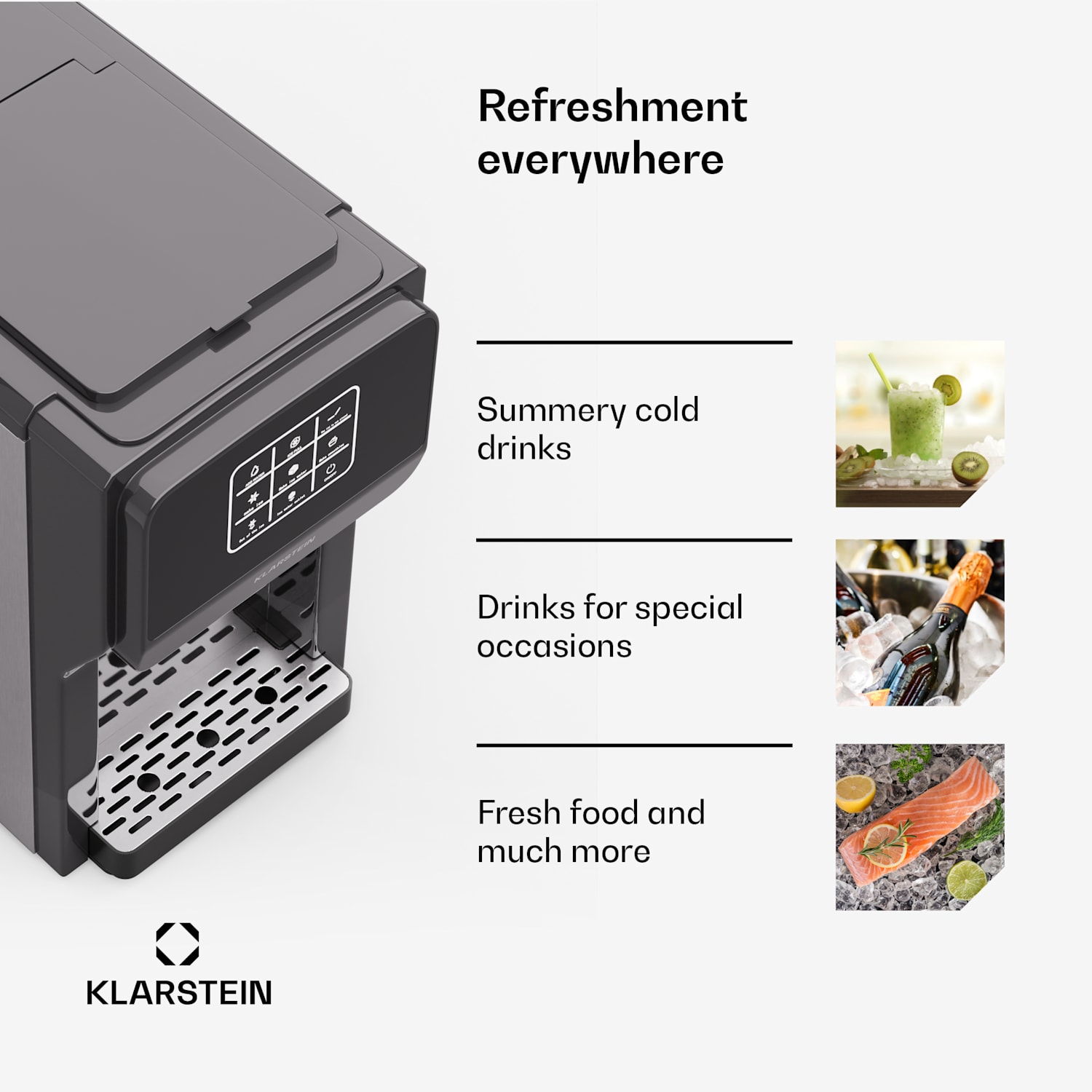 ArcticBlend 3in1 -jääpalakone | 20 kg/24h | jääpalat | jäämurska | vesiautomaatti Digitaalinen