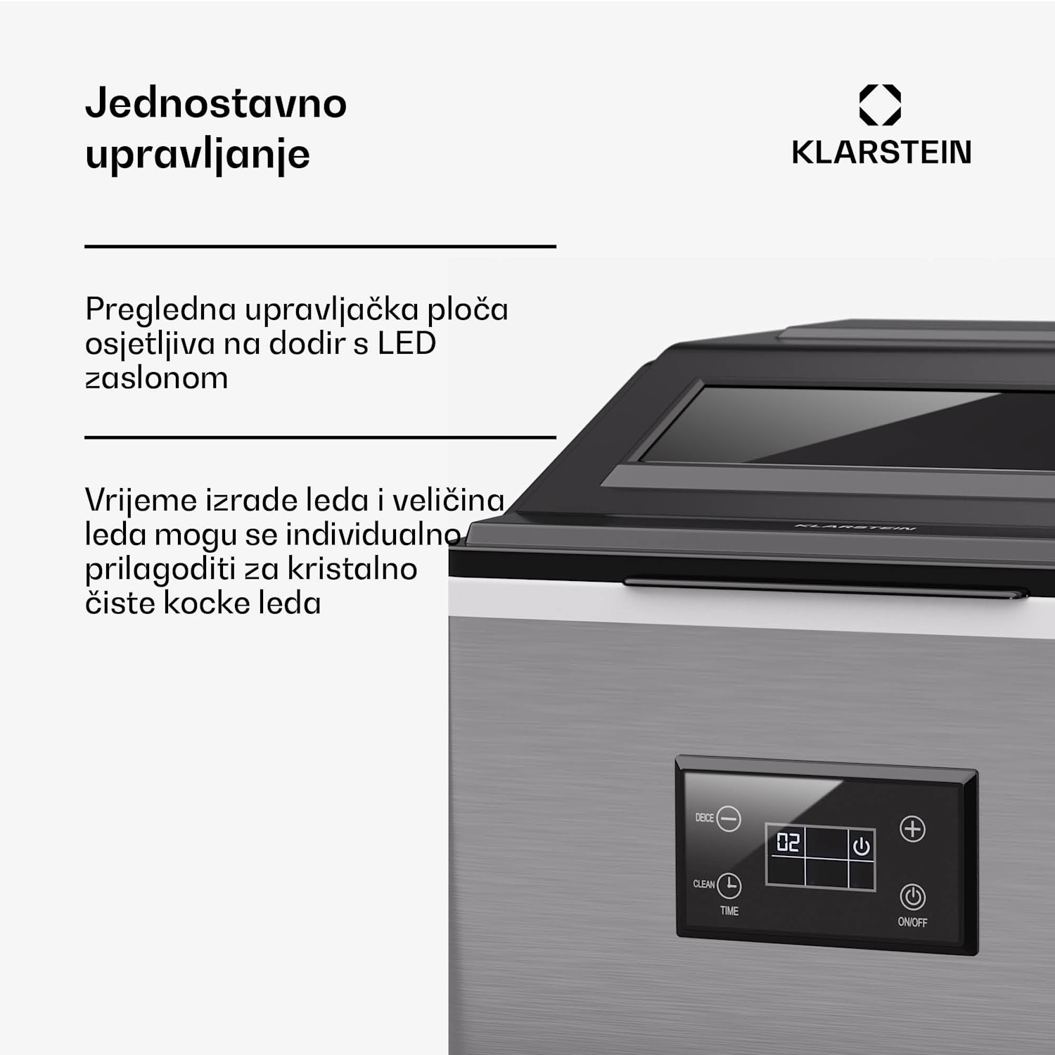 FrostMaster, ledomat, 40 kg kockica leda dnevno, kućište od nehrđajućeg čelika, LED zaslon, uključujući i lopaticu za led 