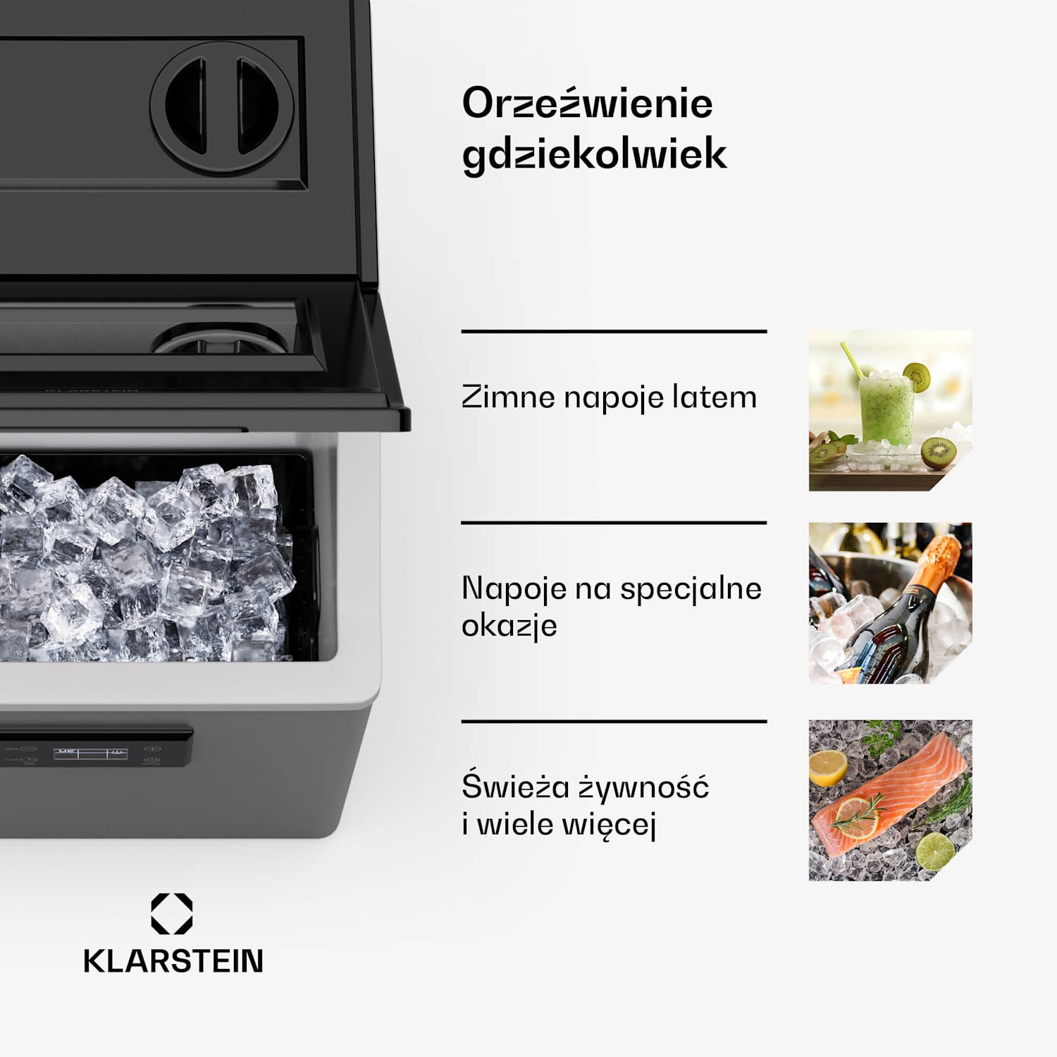 FrostMaster, kostkarka do lodu, 40 kg kostek lodu dziennie, obudowa ze stali nierdzewnej, wyświetlacz LED, szufelka do lodu 