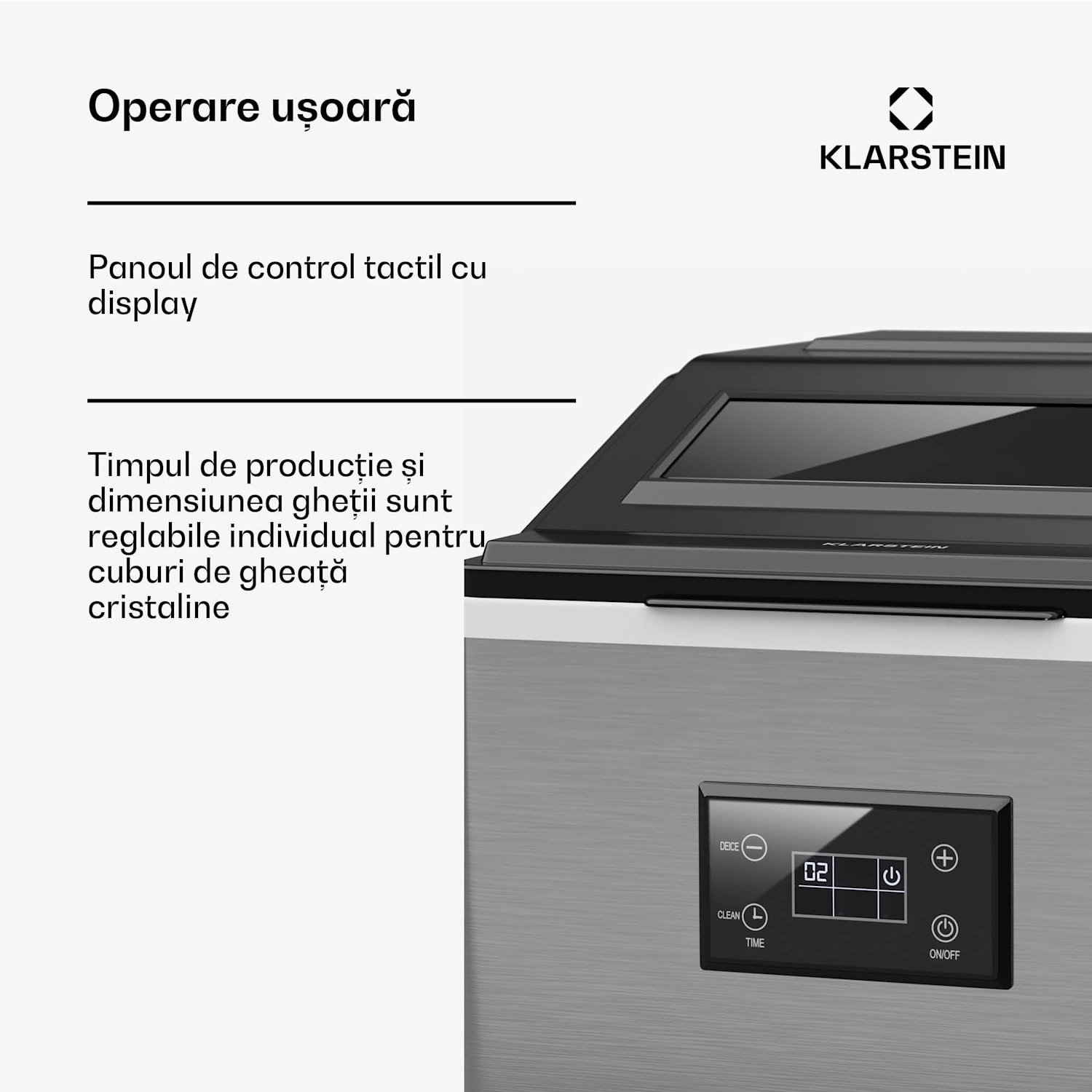 FrostMaster, producător de gheață, 40 kg cuburi de gheață pe zi, carcasă din oțel inoxidabil, afișaj cu LED, inclusiv cupă de gheață 