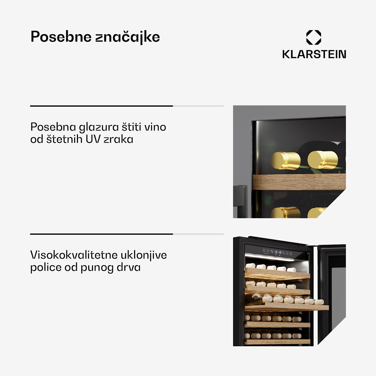 Vinsider 57 Duo hladnjak za vino, 2 rashladne zone, 57 boca, ugradbeni 57 boca | 2 | Crna