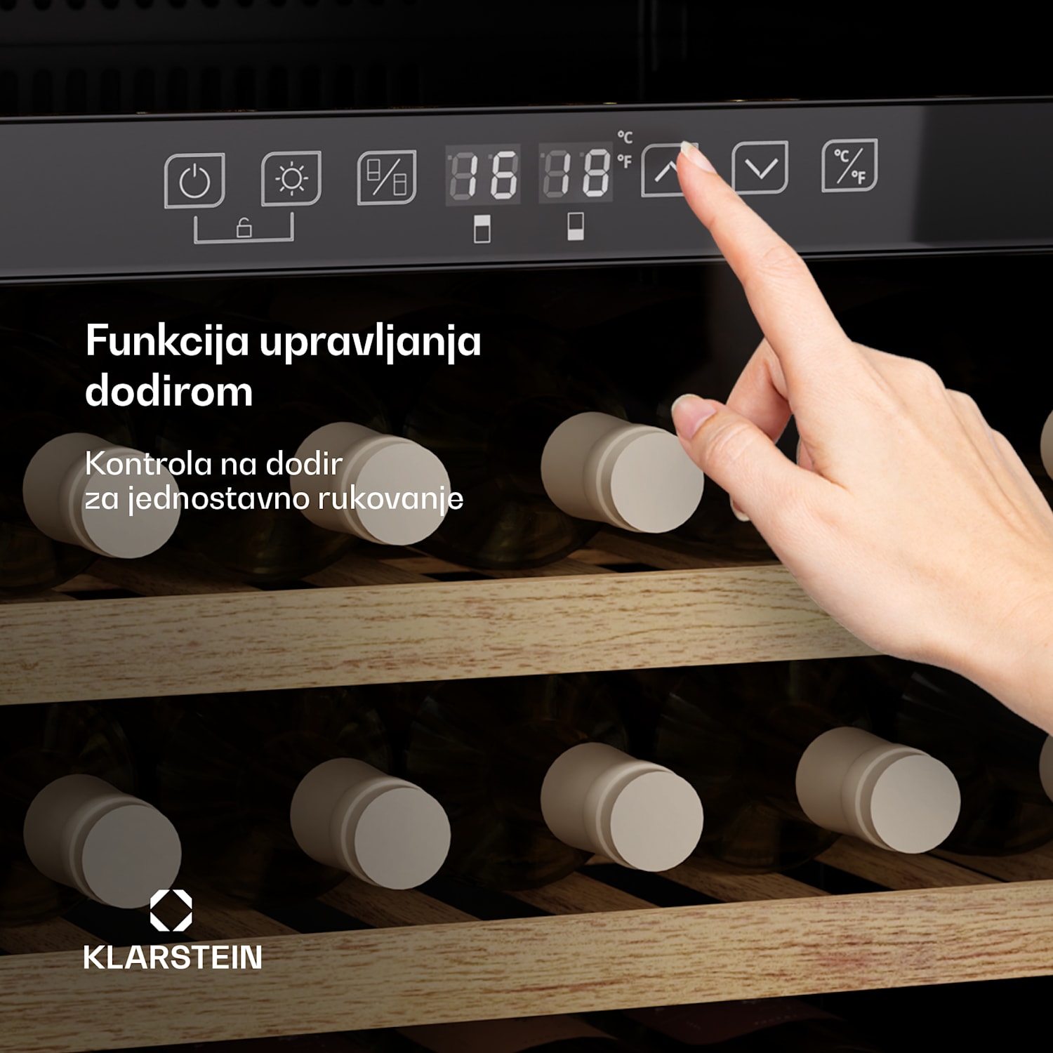 Vinsider 57 Duo hladnjak za vino, 2 rashladne zone, 57 boca, ugradbeni 57 boca | 2 | Crna