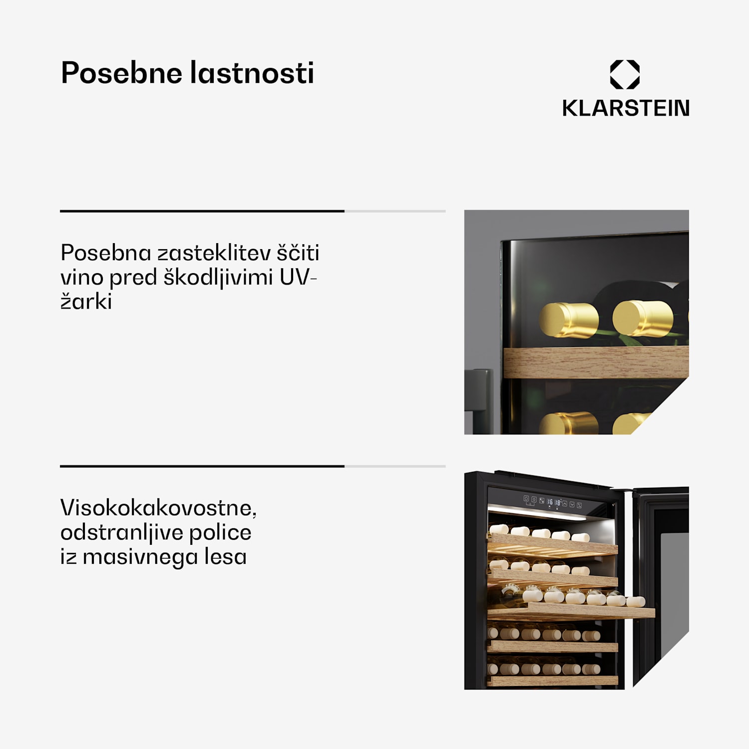 Vinsider 57 Duo hladilnik za vino, 2 hladilni coni, 57 steklenic, vgradna naprava 57 steklenic | 2 | Črna