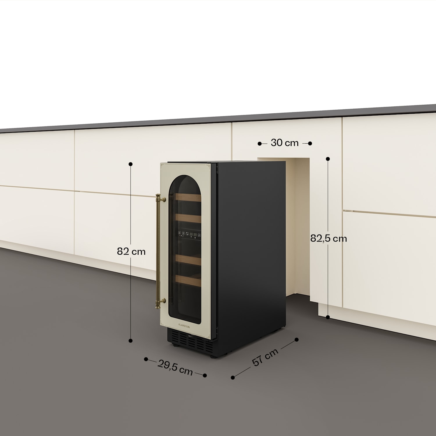 Chłodziarka na wino Vinovilla Victoria 17 Duo, 2 strefy chłodzenia, Sterowanie dotykowe, 17 butelek, 4 półki 