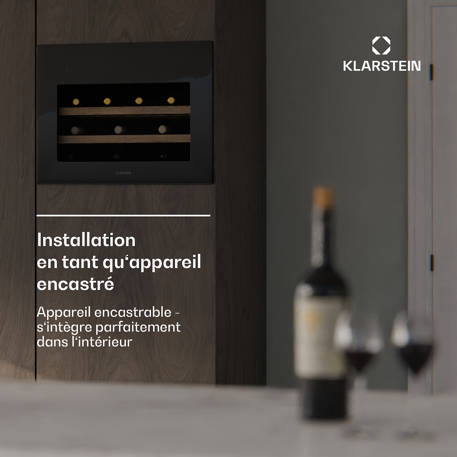 Rhone 28 Uno wijnkoelkast | 28 flessen | ledbediening | push-to-open | geruisloos 28 flessen | 1 koelzone | Zwart