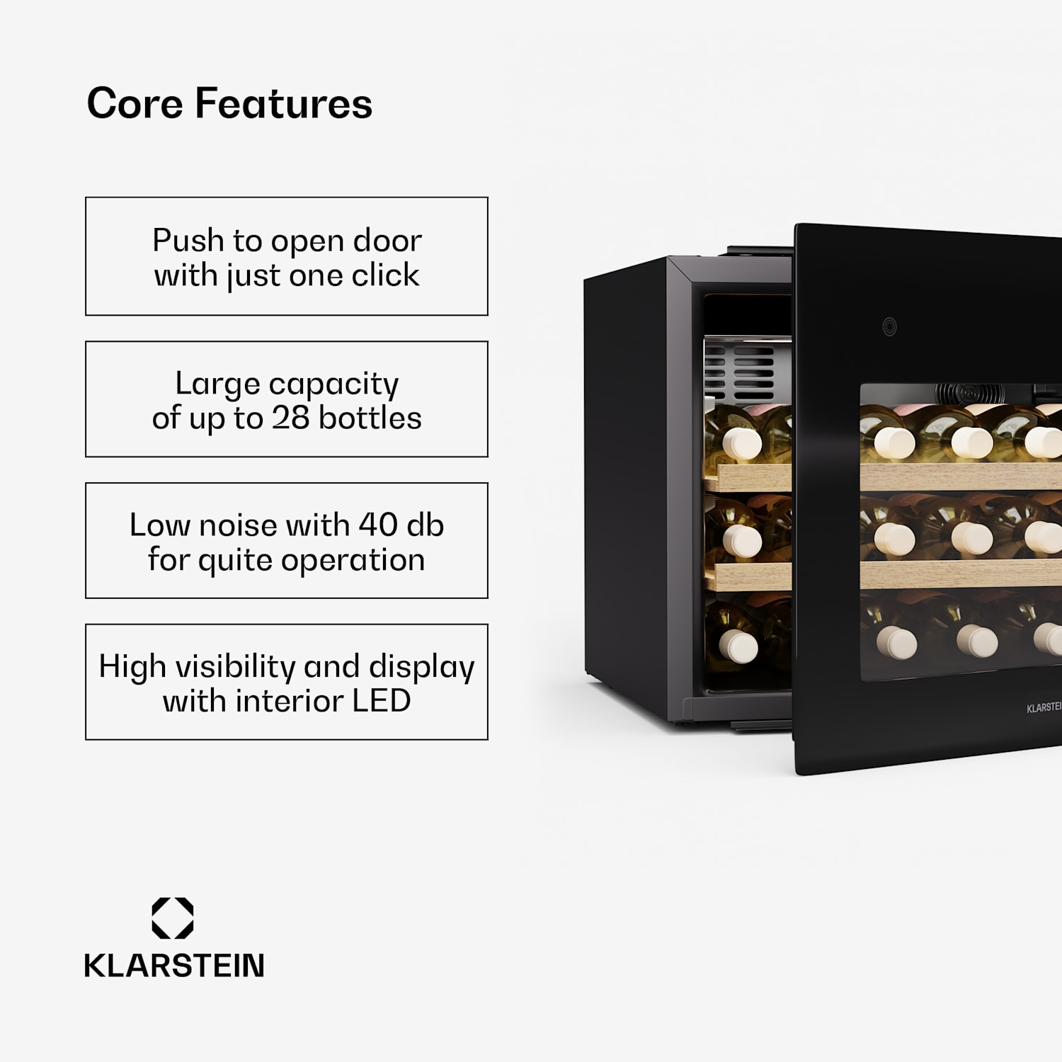 Rhone 28 Uno wine refrigerator | 28 bottles | LED control | push-to-open | quiet 