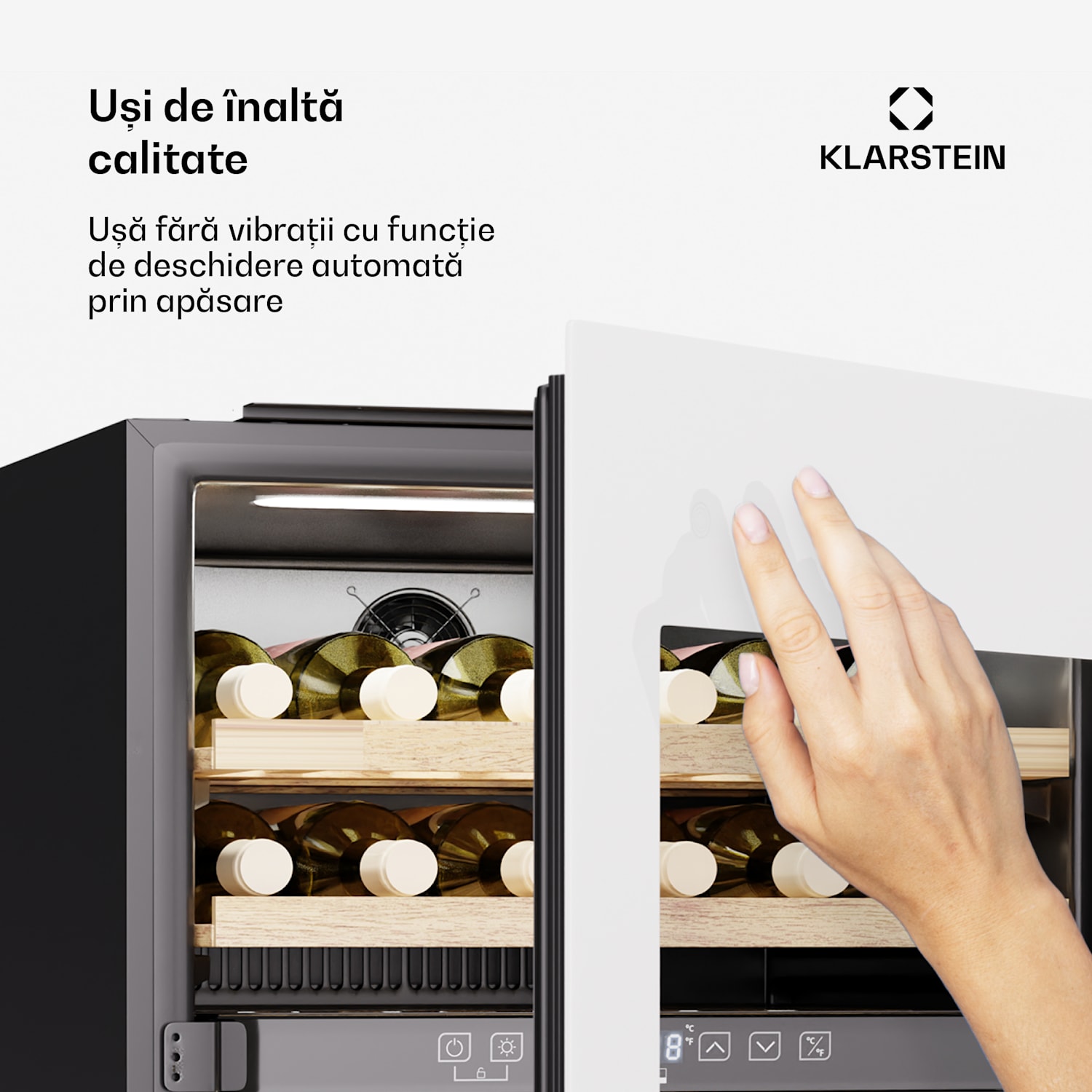 Frigider pentru vinuri Rhone 36 Duo, 36 sticle, Control LED, push-to-open, silențios 