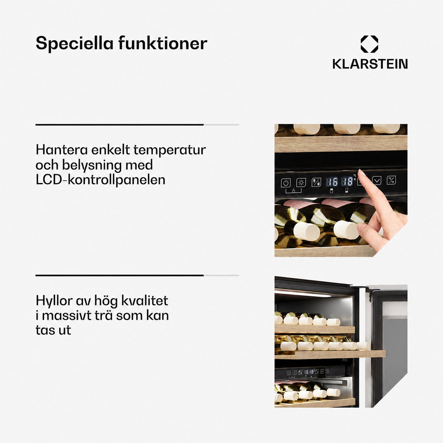 Rhone 36 Duo vinkyl | 36 flaskor | LED-styrning | Push-to-Open | tystgående 36 flaskor | 2 kylzoner | Vit