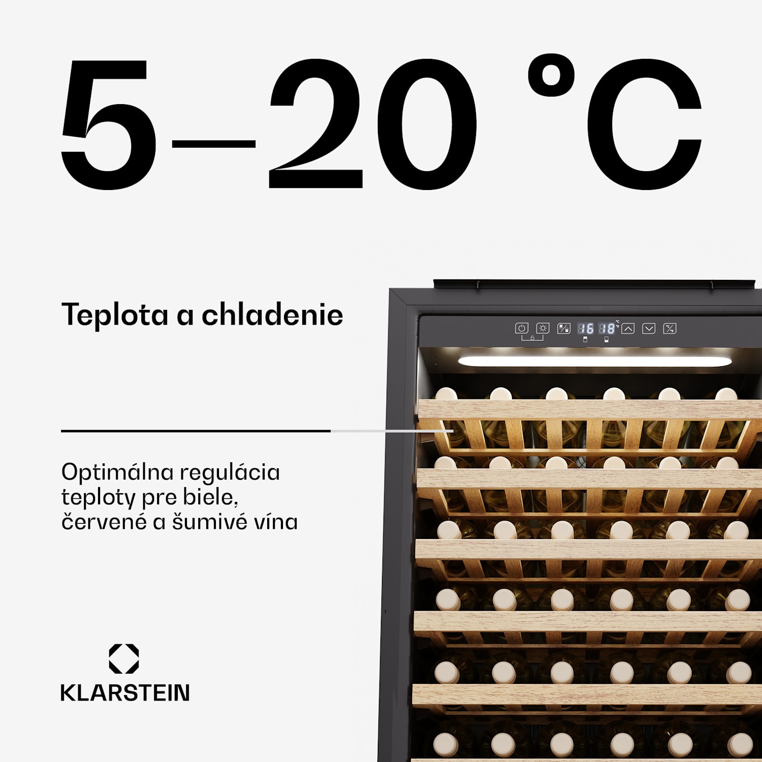 Rhone 59 Uno chladnička na víno, 59 fliaš, LED ovládanie, push-to-open, tichá 59 fliaš | 1 chladiaca zóna | Čierna