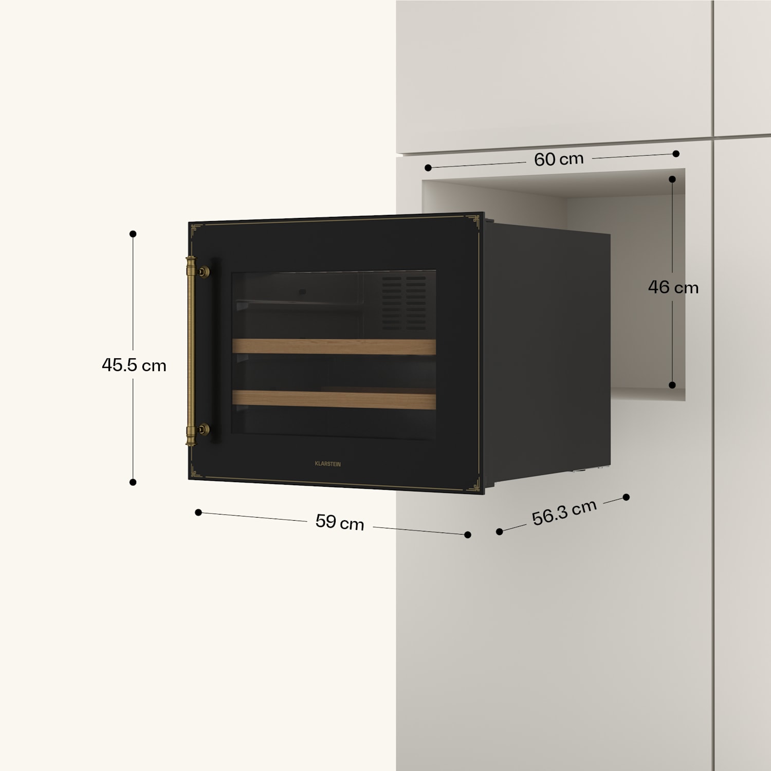 Chłodziarka do wina Vinsider Victoria 28, 28 butelek, dotykowa, ochrona UV, LED, cicha, 2 półki 28 butelek | Czarny