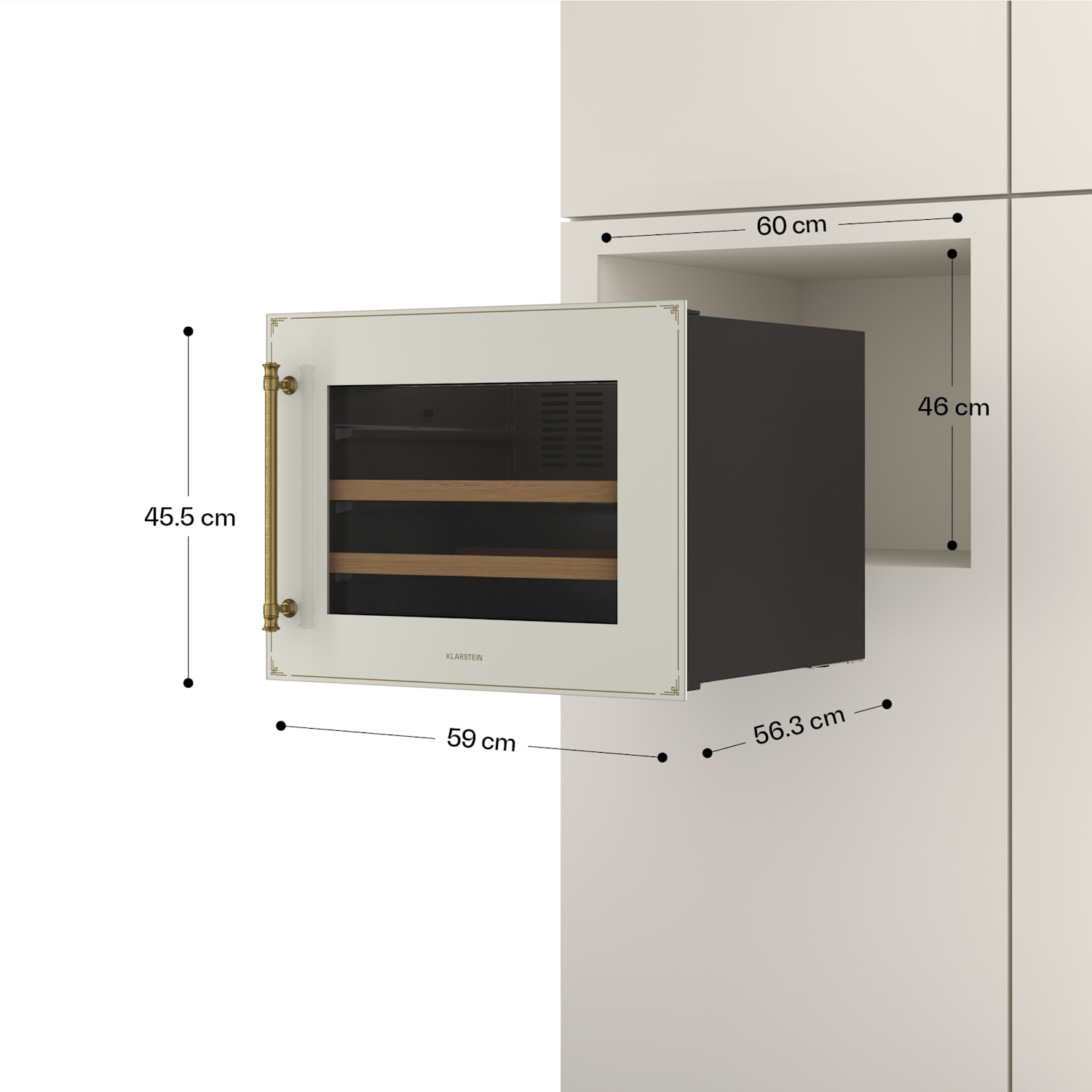 Vinsider Victoria 28 Weinkühlschrank | 28 Flaschen | Touch | UV-Schutz | LED | leise | 2 Regale 28 Flaschen | Vintage-Creme