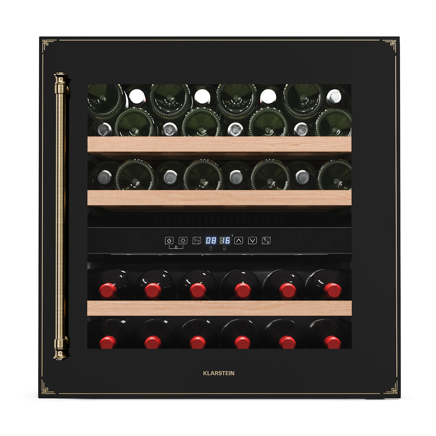 Refrigerador de vino Vinsider Victoria 36 | 36 botellas | táctil | protección UV | LED | silencioso | 3 estantes  36 botellas | Negro