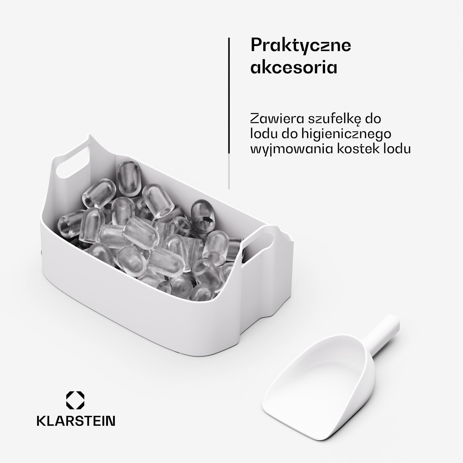 SparkIce kostkarka do lodu, 2 tryby, 1,5 l zimnej wody, czyszczenie automatyczne, 15 kg/doba Czarny