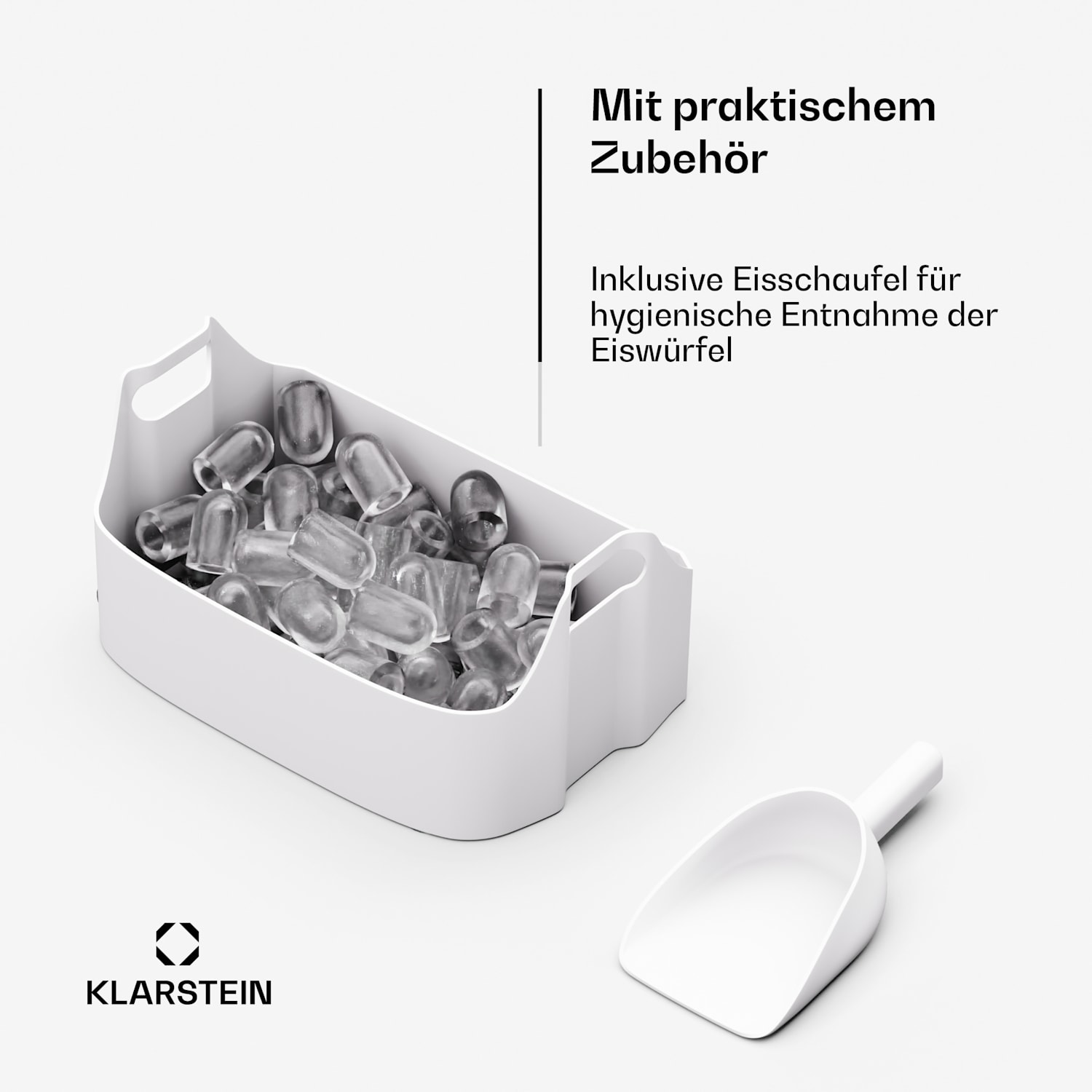 SparkIce Eismaschine | 2 Modi | 1,5 Liter Kaltwasser | automatische Reinigung | 15kg/24h Weiß