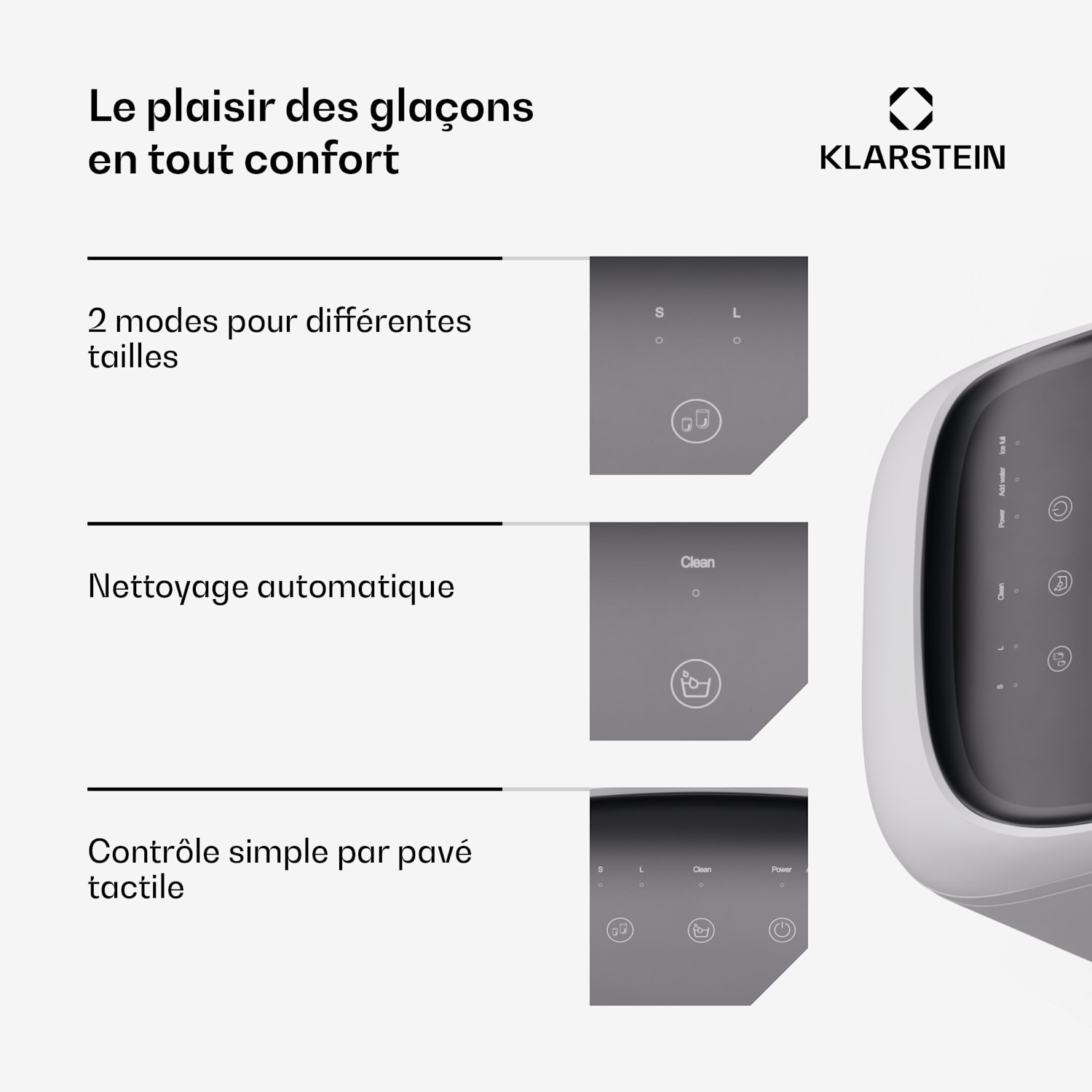 SparkIce ijsblokjesmachine | 2 modi | 1,5 liter koud water | automatisch reinigen | 15 kg/ 24 u 