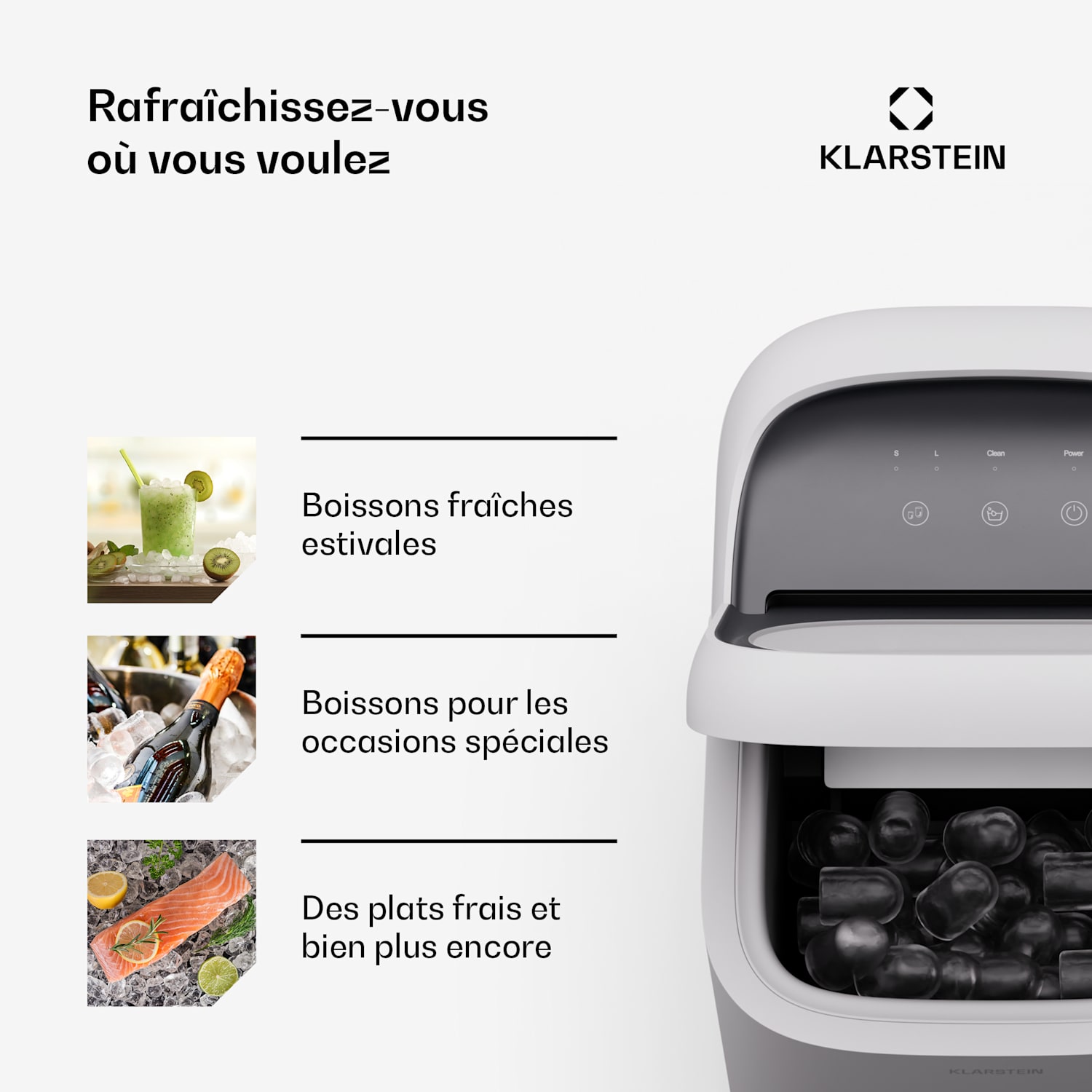 SparkIce ijsblokjesmachine | 2 modi | 1,5 liter koud water | automatisch reinigen | 15 kg/ 24 u 