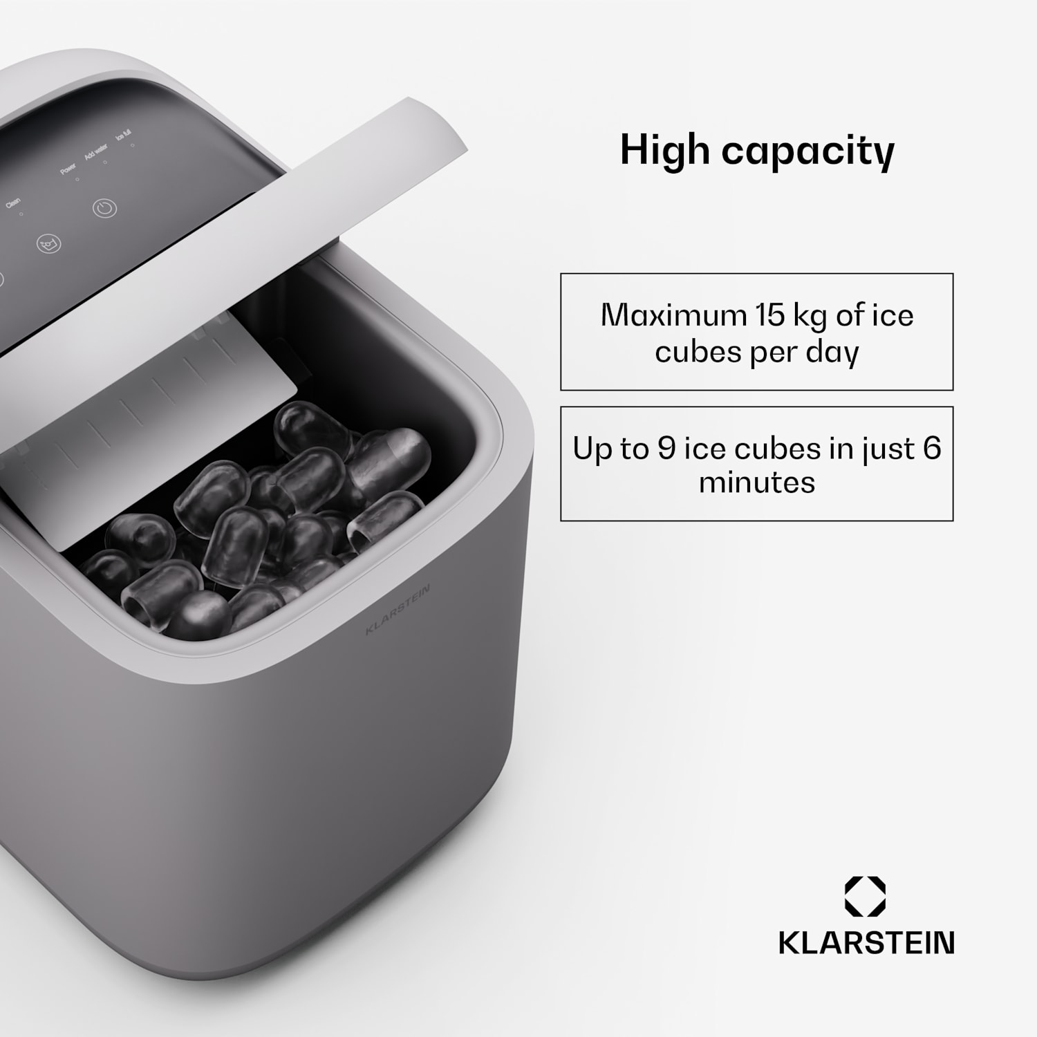 SparkIce ijsblokjesmachine | 2 modi | 1,5 liter koud water | automatisch reinigen | 15 kg/ 24 u Wit