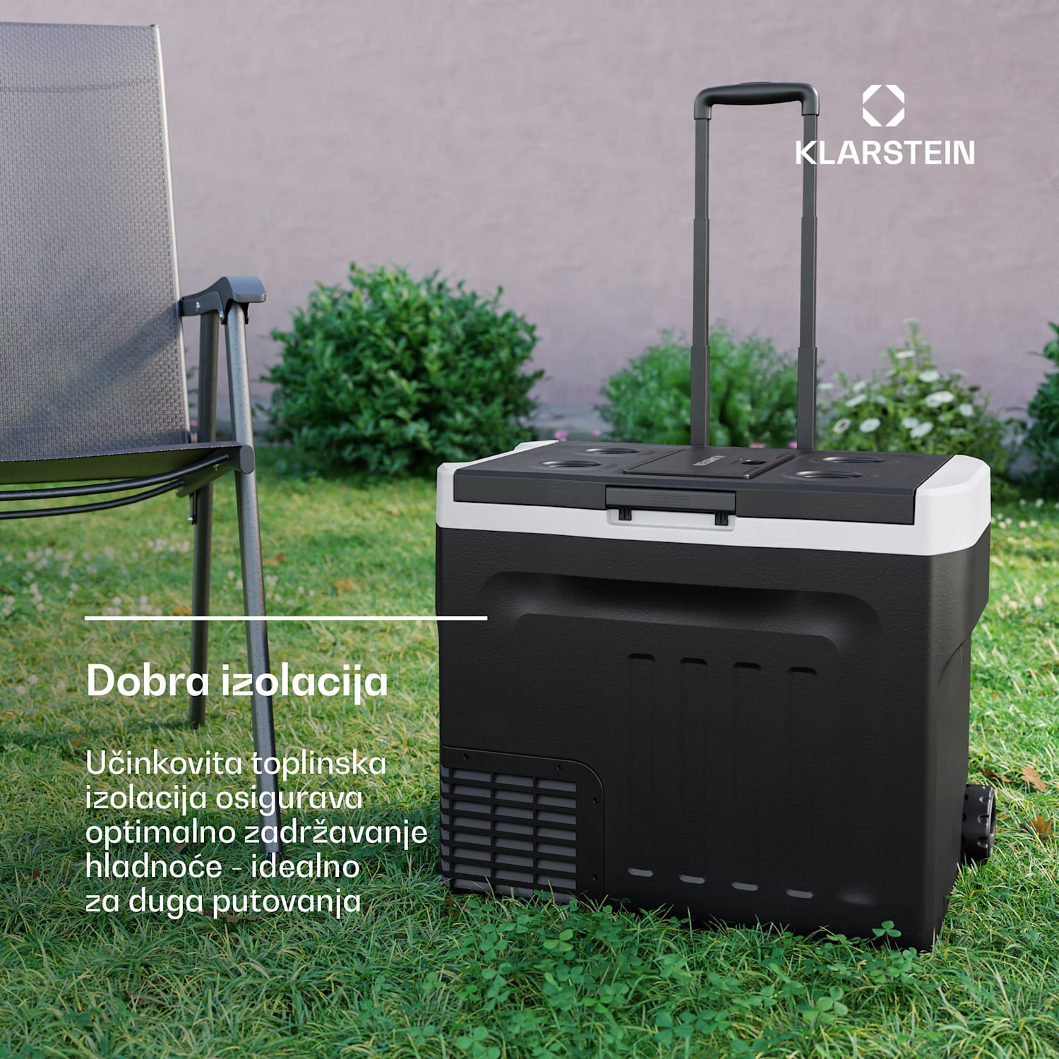 PolarForce 40L kompresorska rashladna kutija, LCD panel, osvjetljenje, off-road, zaštita baterije, 12V/230V 40 Ltr | Crna