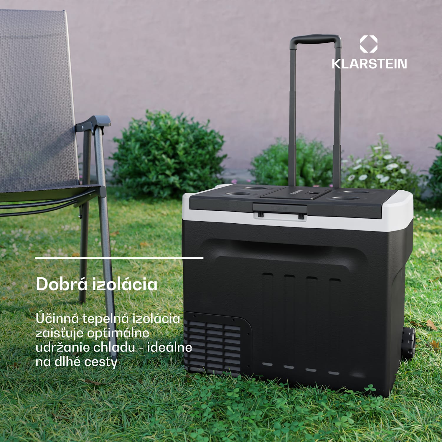 PolarForce 40L kompresorový chladiaci box| LCD panel, osvetlenie, off-road, ochrana batérie, 12V/230V 40 litrov | Čierna