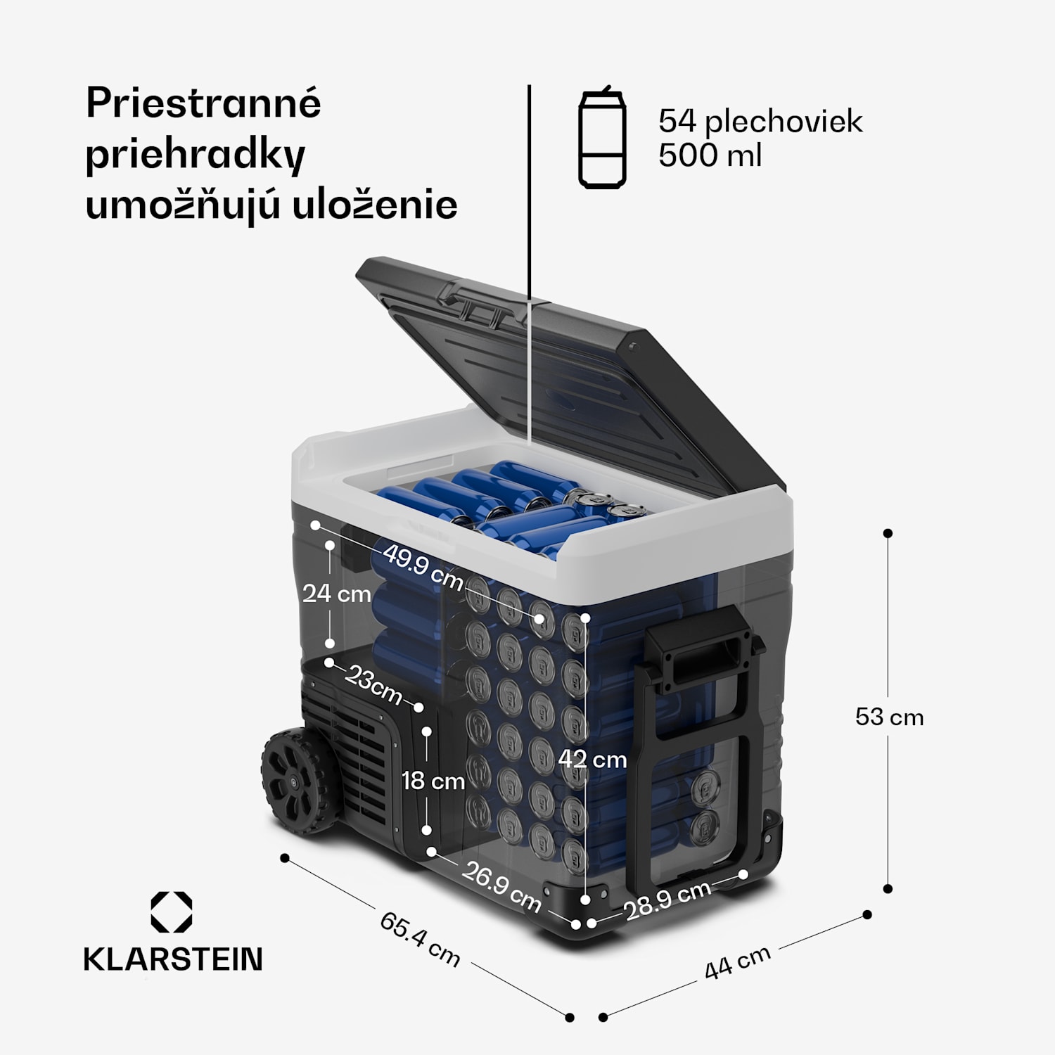 PolarForce 50L kompresorový chladiaci box| LCD panel, osvetlenie, off-road, ochrana batérie, 12V/230V 
