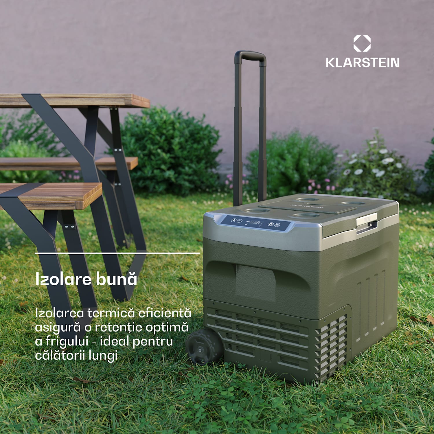 Răcitor cu compresor PolarForce 30L| Panou LCD, iluminat, off-road, protecție baterie, 12V/230V 30 litri | Verde